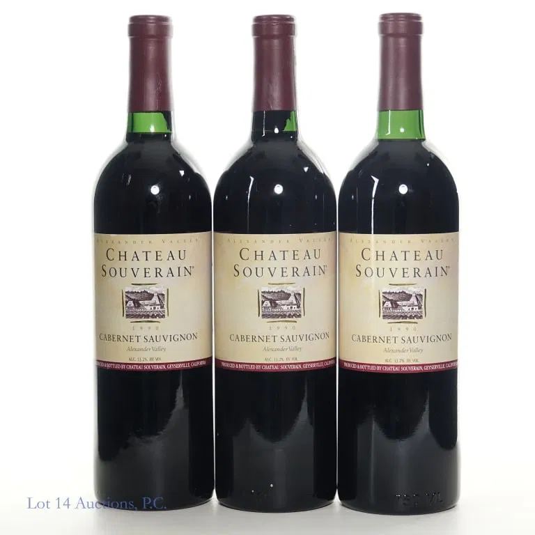 1990 Chateau Souverain Cabernet Sauvignon, CA (3)