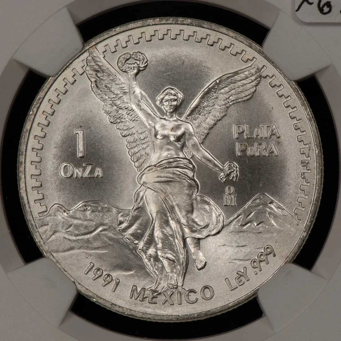 1991-MO MEXICO 1 OZ SILVER LIBERTAD - TYPE 2 SMALL