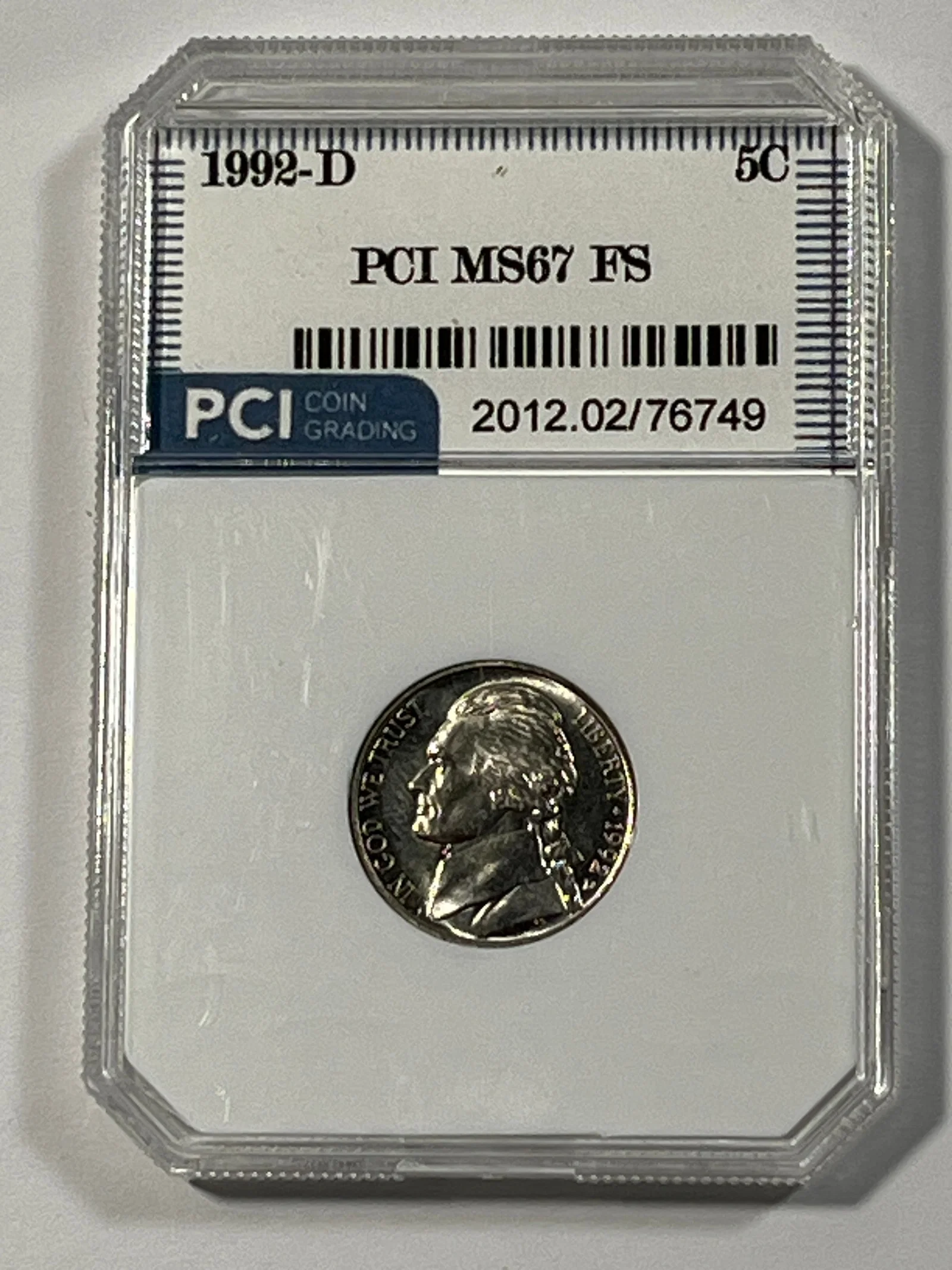 1992-D Nickel PCI MS67