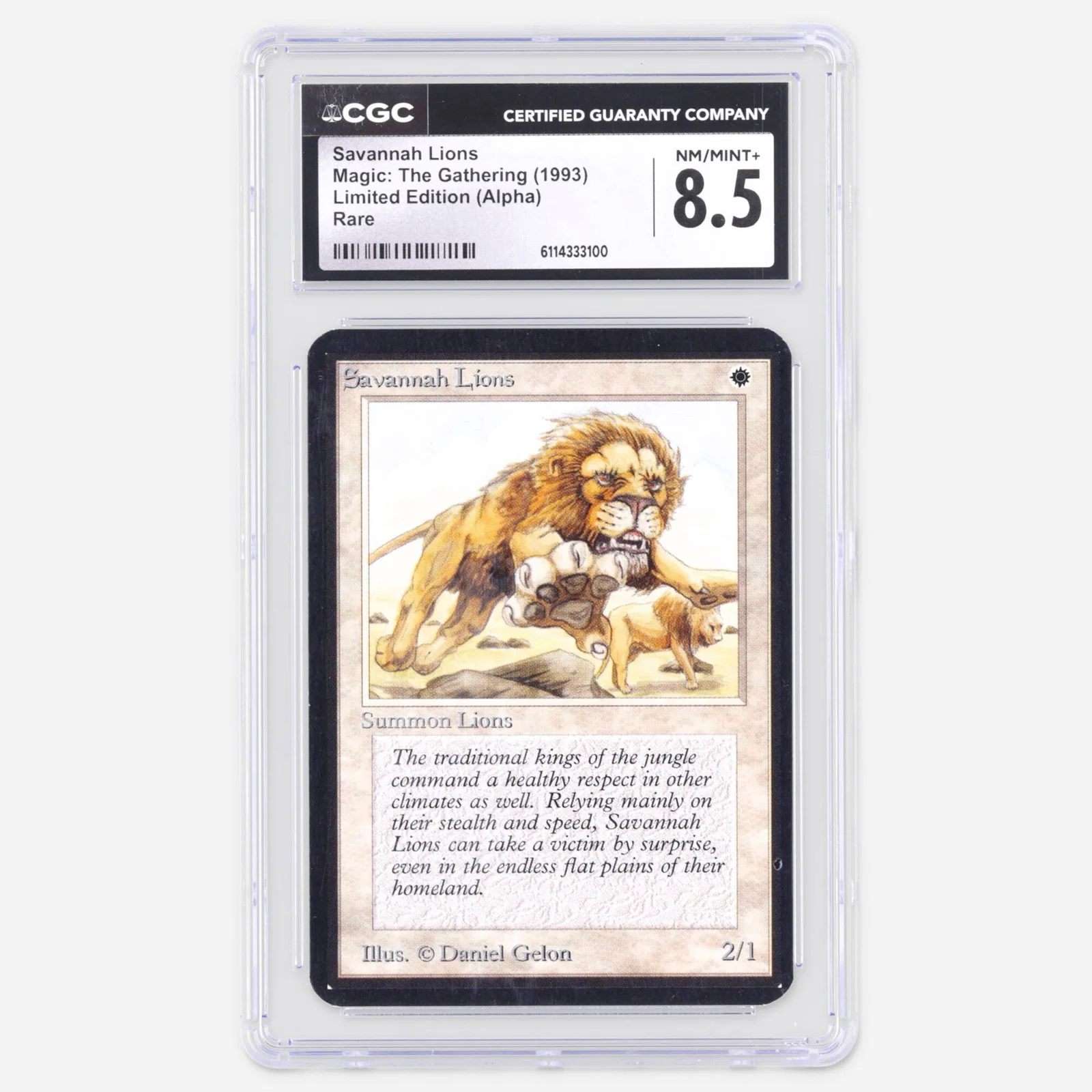 1993 Magic: The Gathering Alpha Limited Edition Savannah Lions Rare Trading Card CGC 8.5