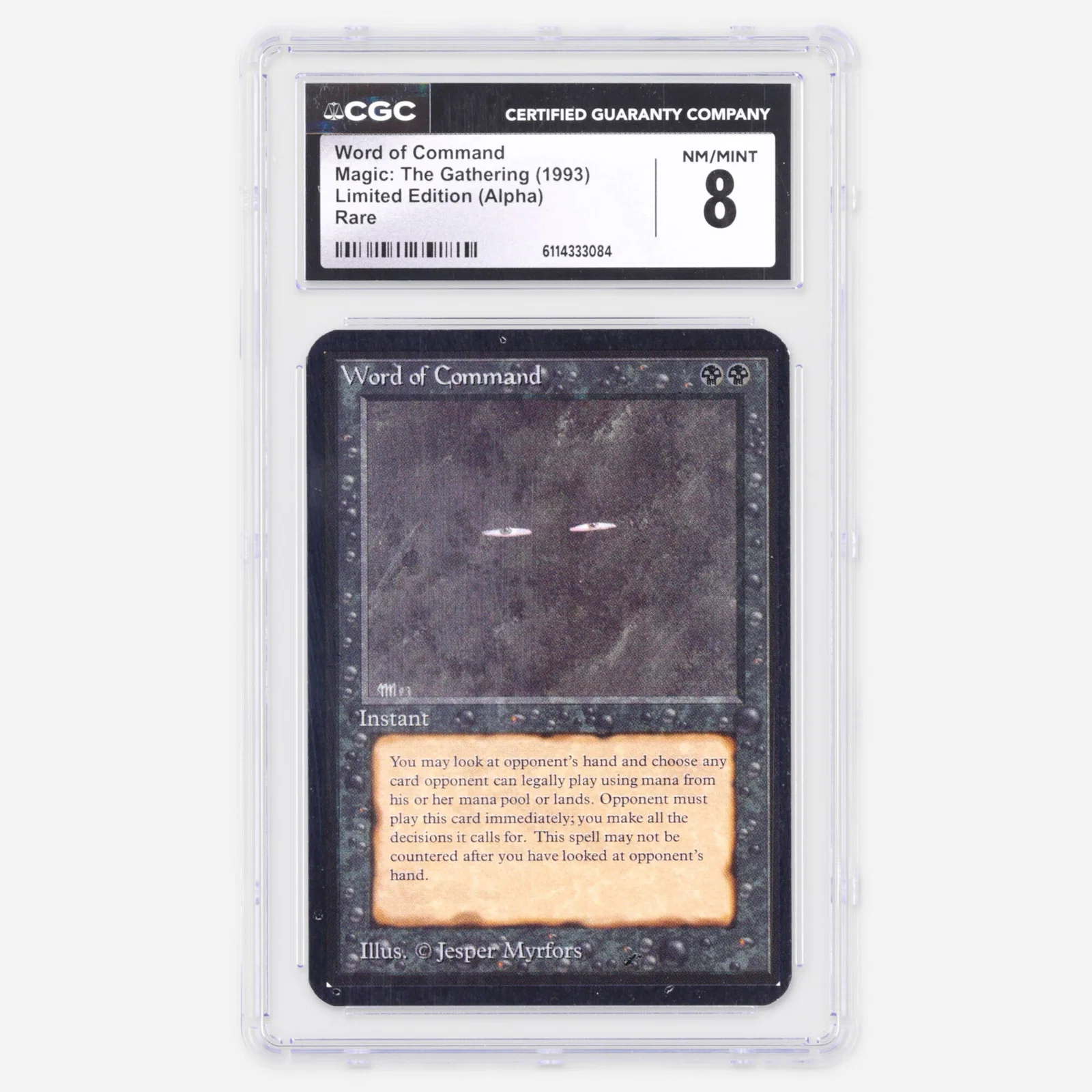 1993 Magic: The Gathering Alpha Limited Edition Word of Command Rare Trading Card CGC 8