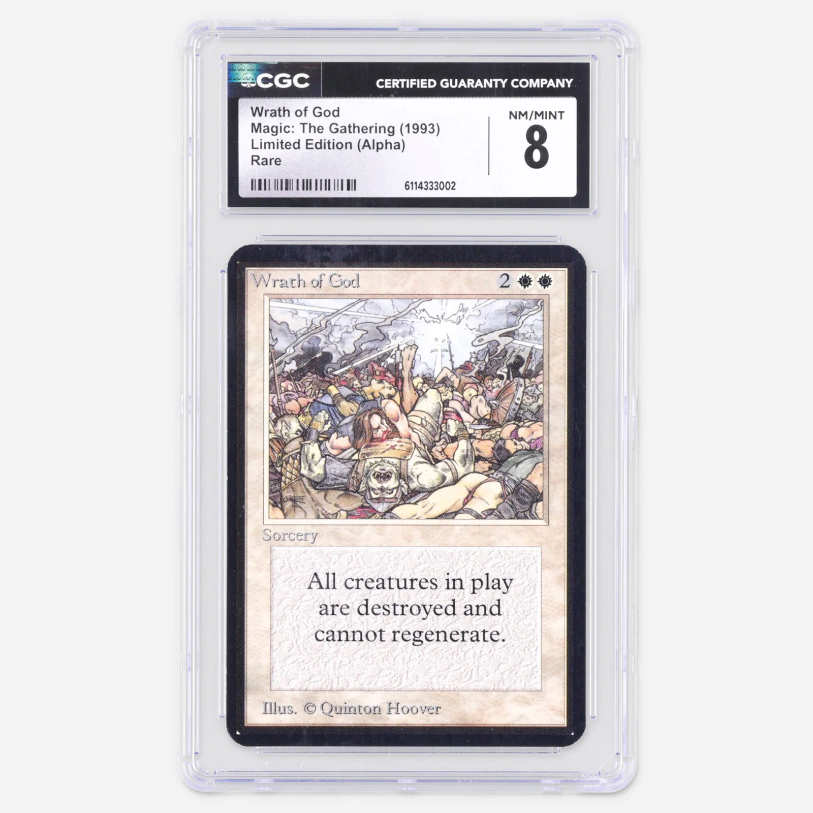 1993 Magic: The Gathering Alpha Limited Edition Wrath of God Rare Trading Card CGC 8
