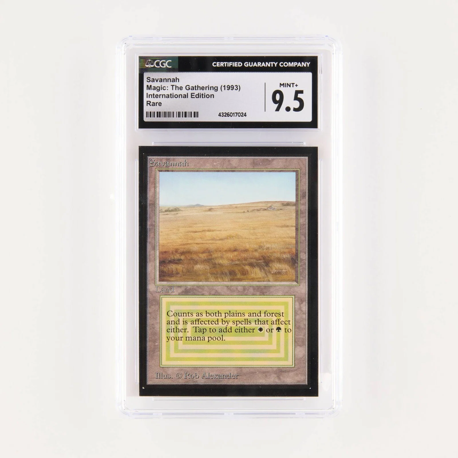 1993 Magic: The Gathering International Edition Savannah Rare Trading Card CGC 9.5
