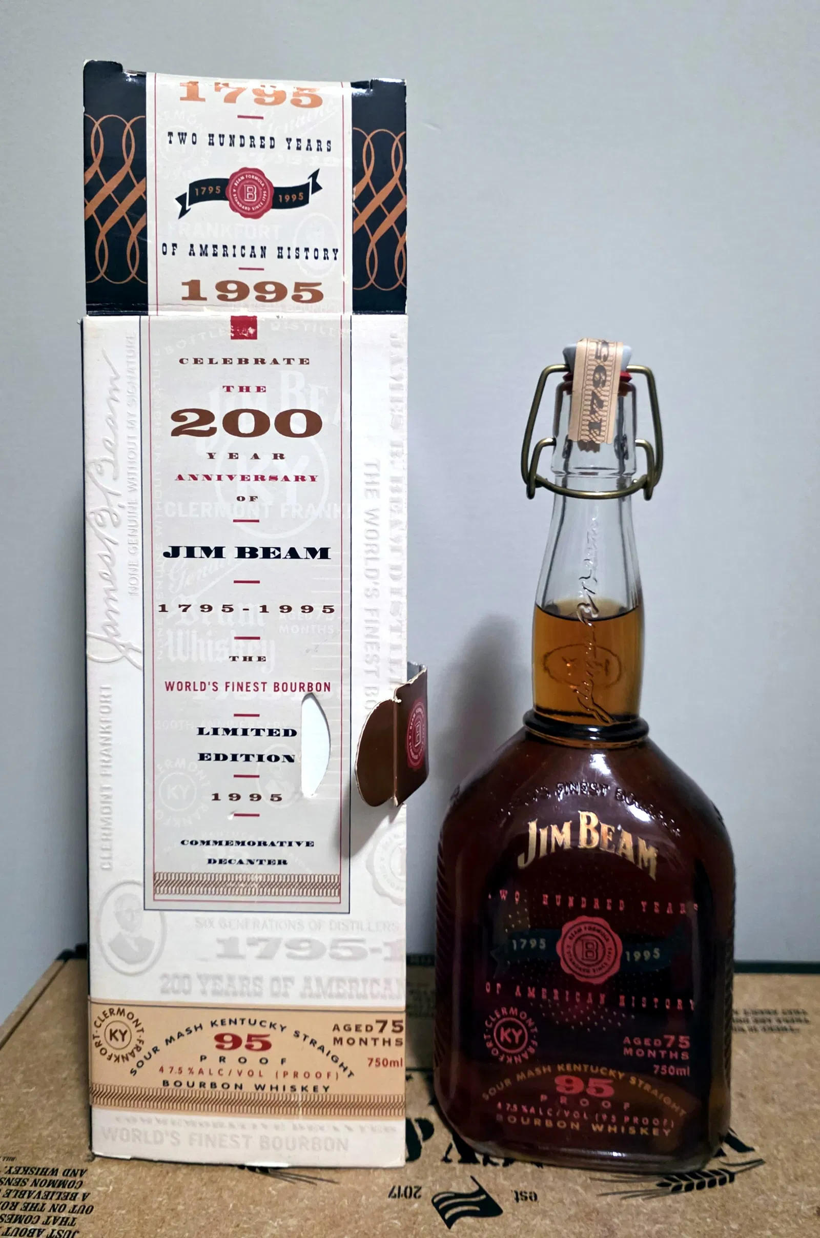 1995 Jim Beam Bourbon 200 Years Anniversary Limited Edition.