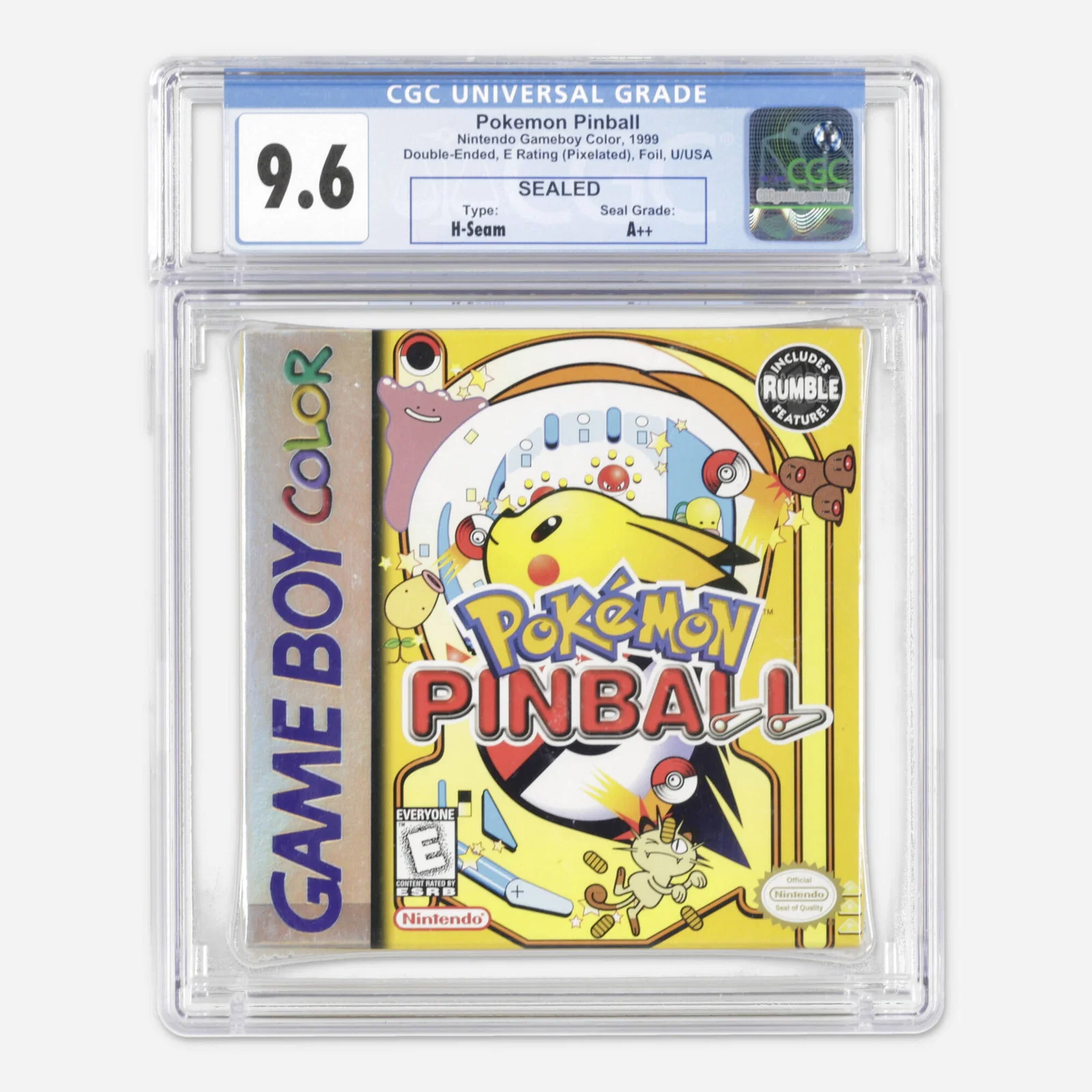 1999 Nintendo Game Boy Color Pokemon Pinball CGC 9.6 Sealed A++