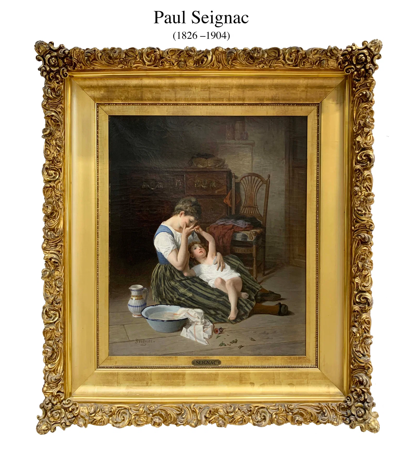 19th C. French Paul Seignac (1826-1904) Oil On Canvas Painting, Signed