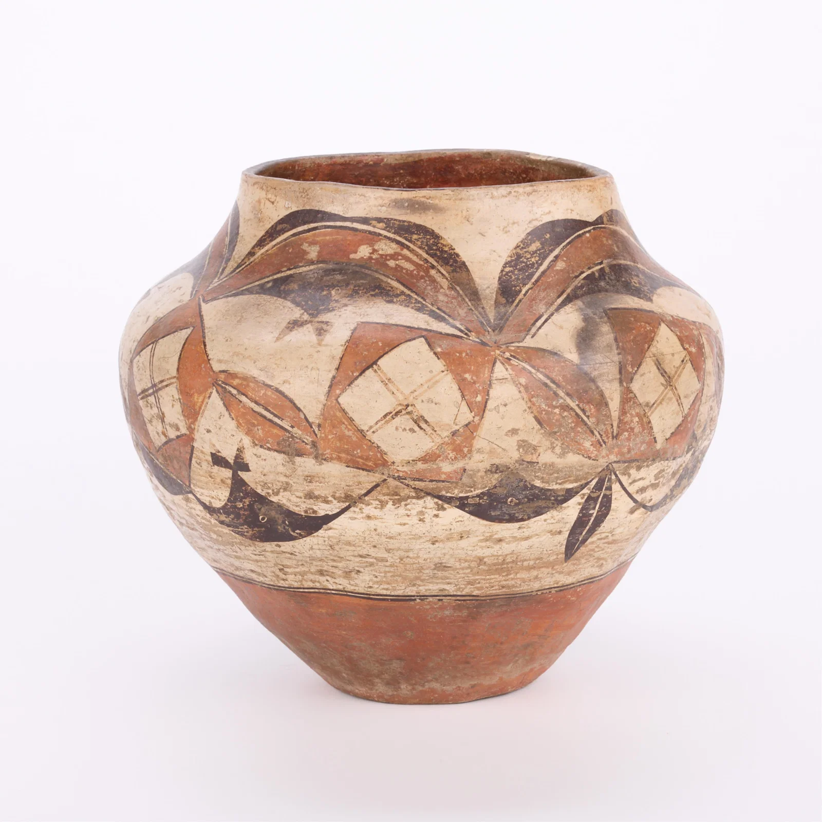 19th c. Laguna Pueblo Polychrome Pottery Olla Jar