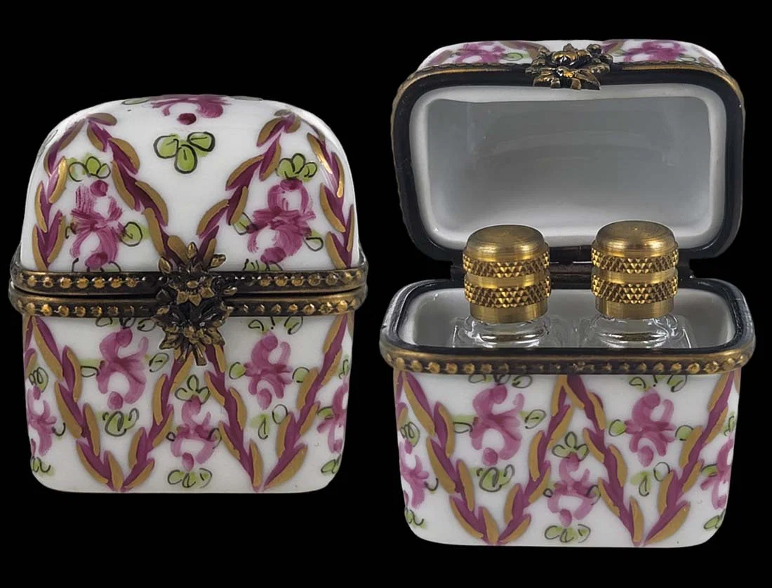 19th C. Limoges France Scented Perfume Porcelain Bottle