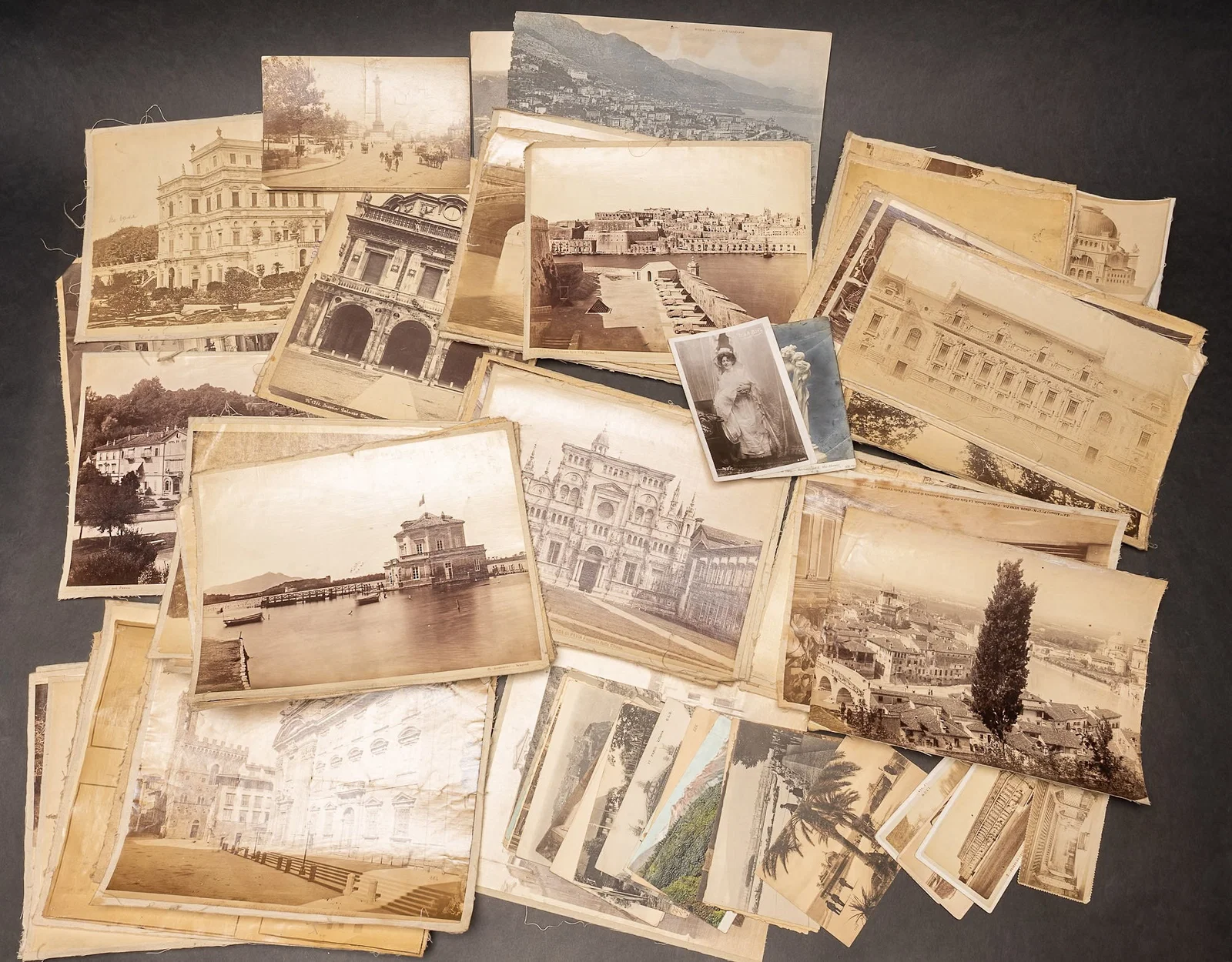 19th c. Linen Backed Photographic Architectural Views of Venice Italy