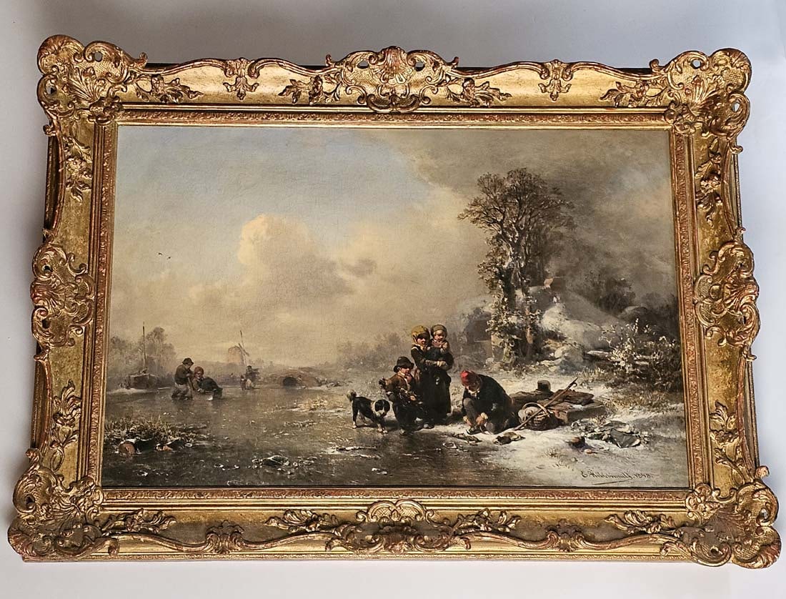 19th C. Oil On Canvas By German Artist (1818-1868) Eduard Hildebrandt