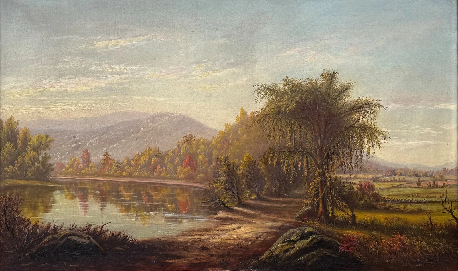 19TH CENTURY AMERICAN/WHITE MOUNTAIN SCHOOL PANORAMIC LANDSCAPE PAINTING