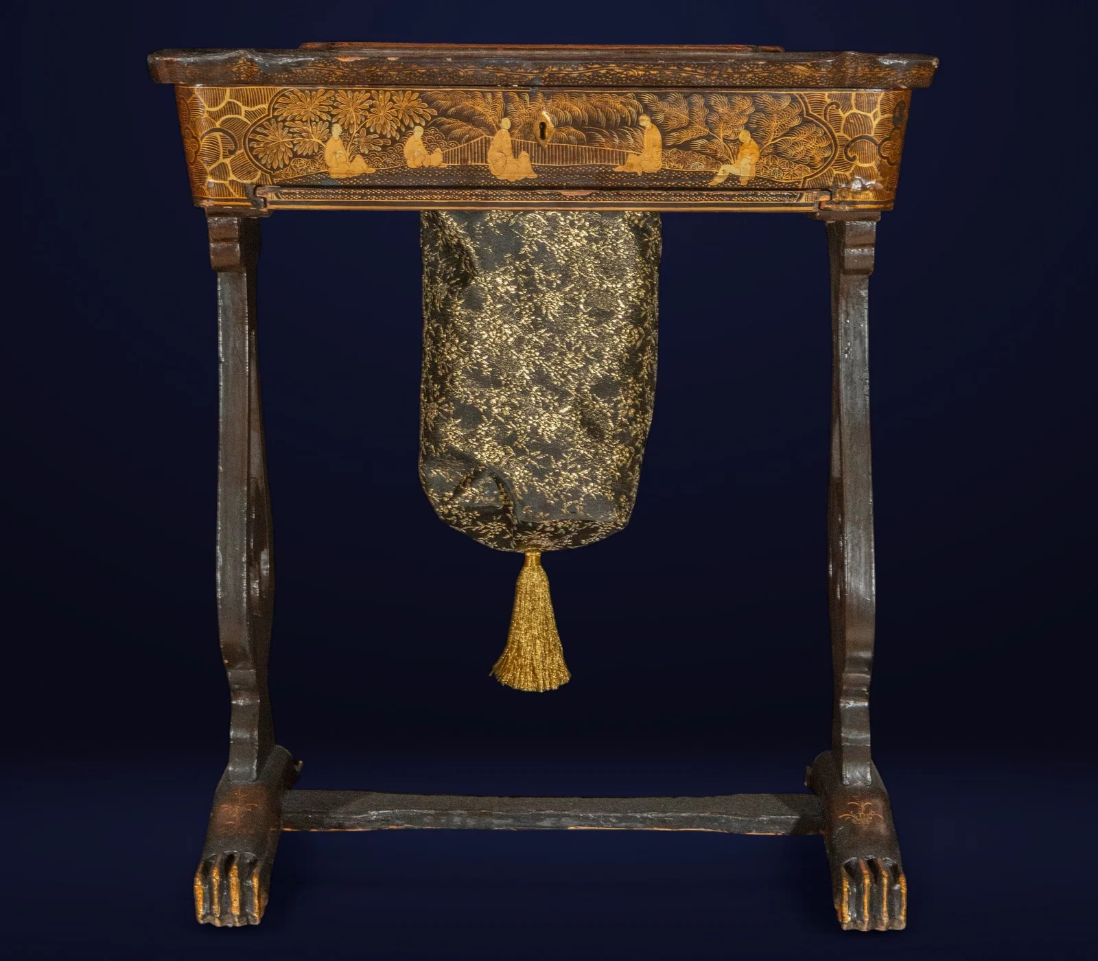 19th-century Filipino gold lacquer sewing box