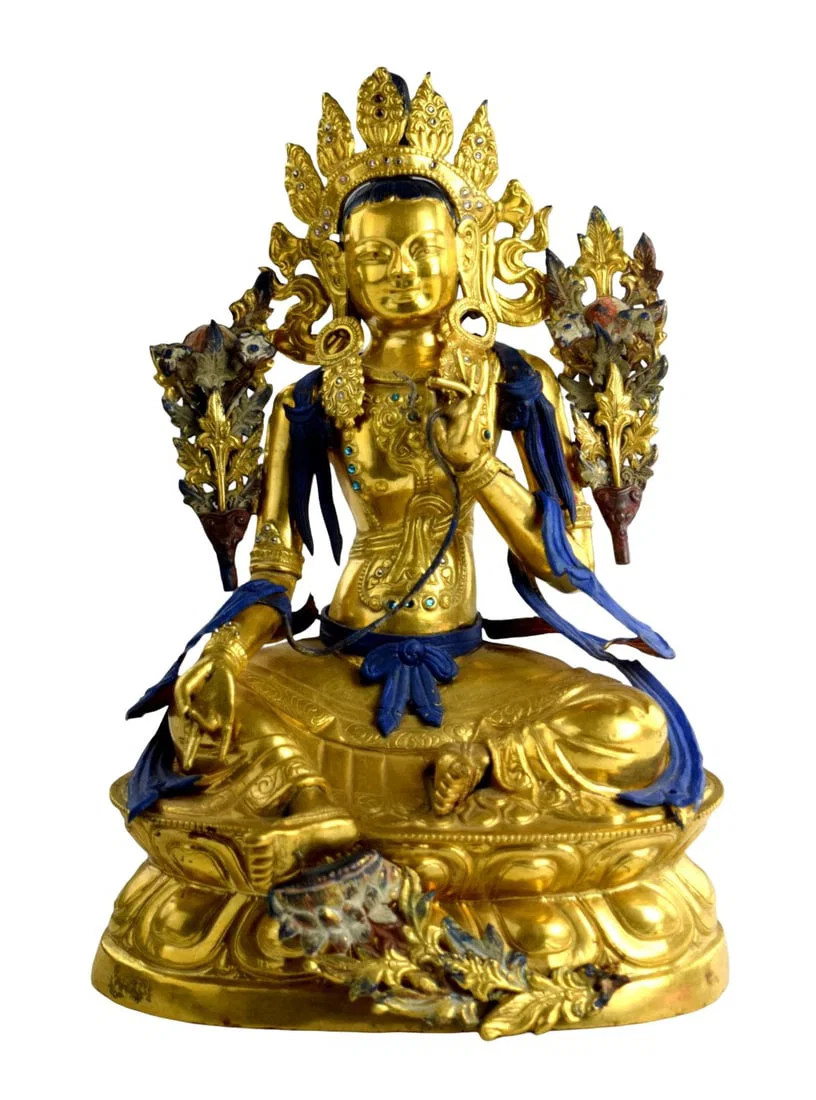 19th Century Green Tara Mongolian Buddha