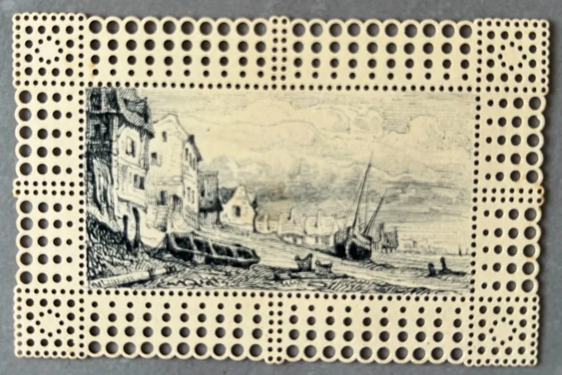 19th century Seaview, Boats, Cityview, Landscape - Drawing Vintage Original