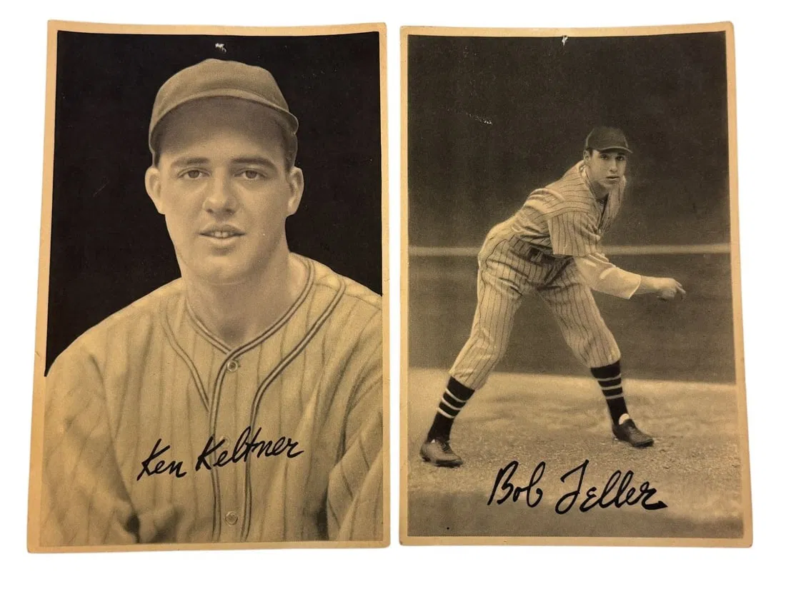 (2) 1939 Goudey Premium R303 Bob Feller, Ken Keltner