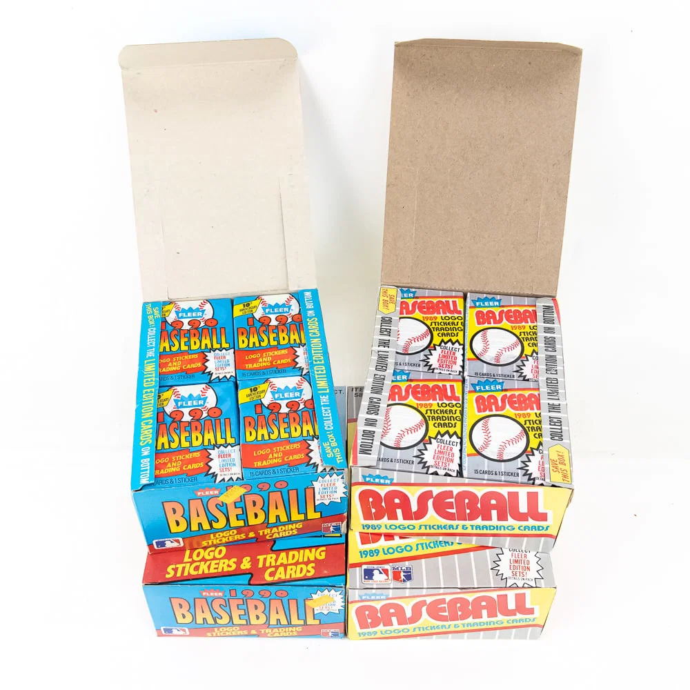 (2) 1989 Fleer MLB & (2) 1990 Fleer MLB Wax Boxes