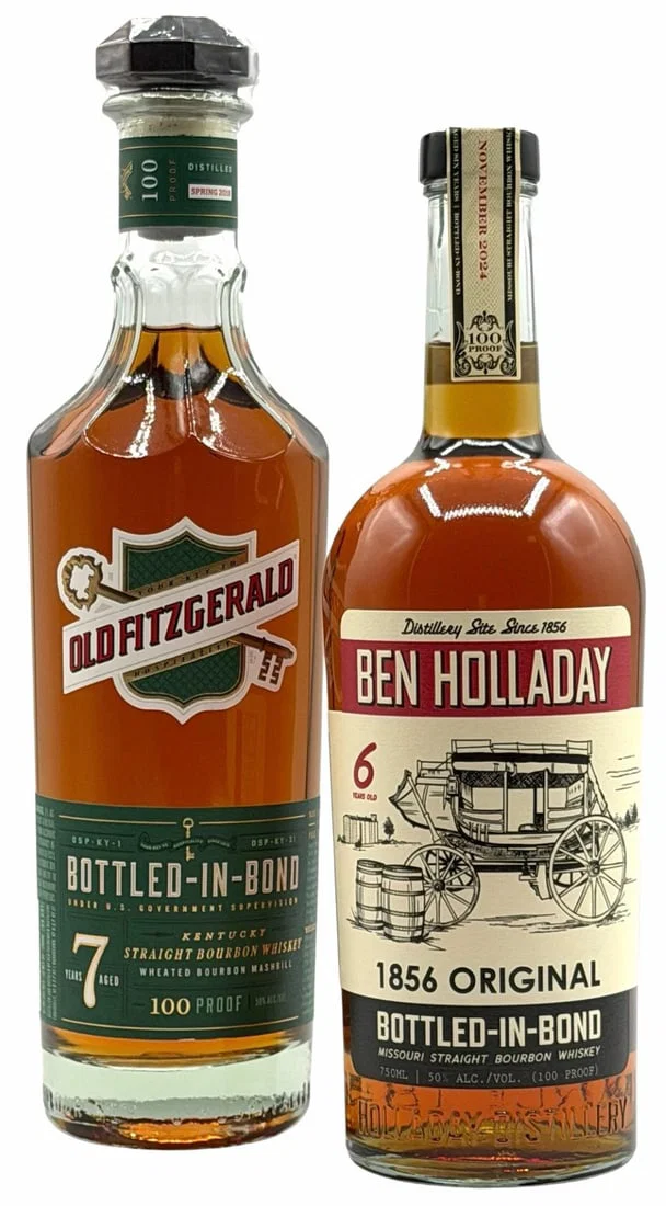 (2) 2018 Old Fitzgerald 7 Years Bottled-In-Bond Bourbon 100 Proof 700ML & 2024 Ben Holladay 6 Years