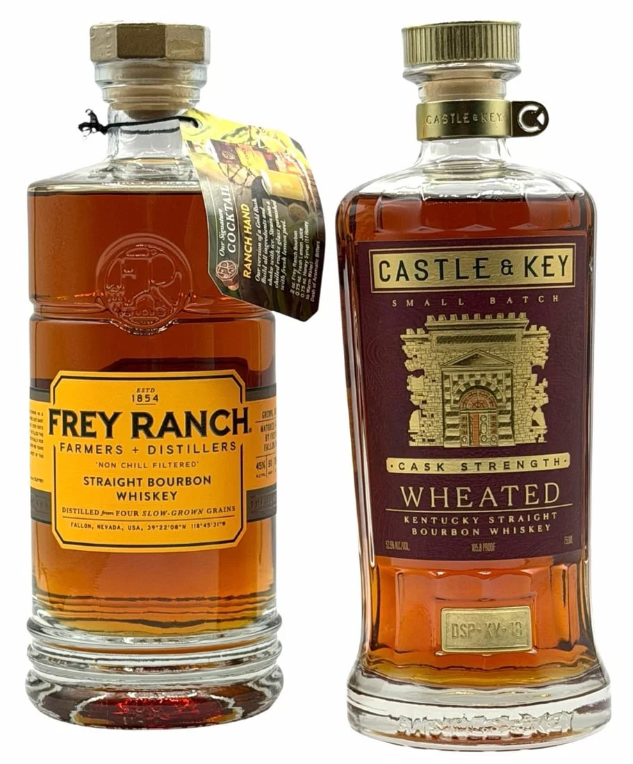 (2) 2024 Castle & Key 7 Year Cask Strength Wheated Bourbon 105.8 Proof 750ML & 2020 Frey Ranch