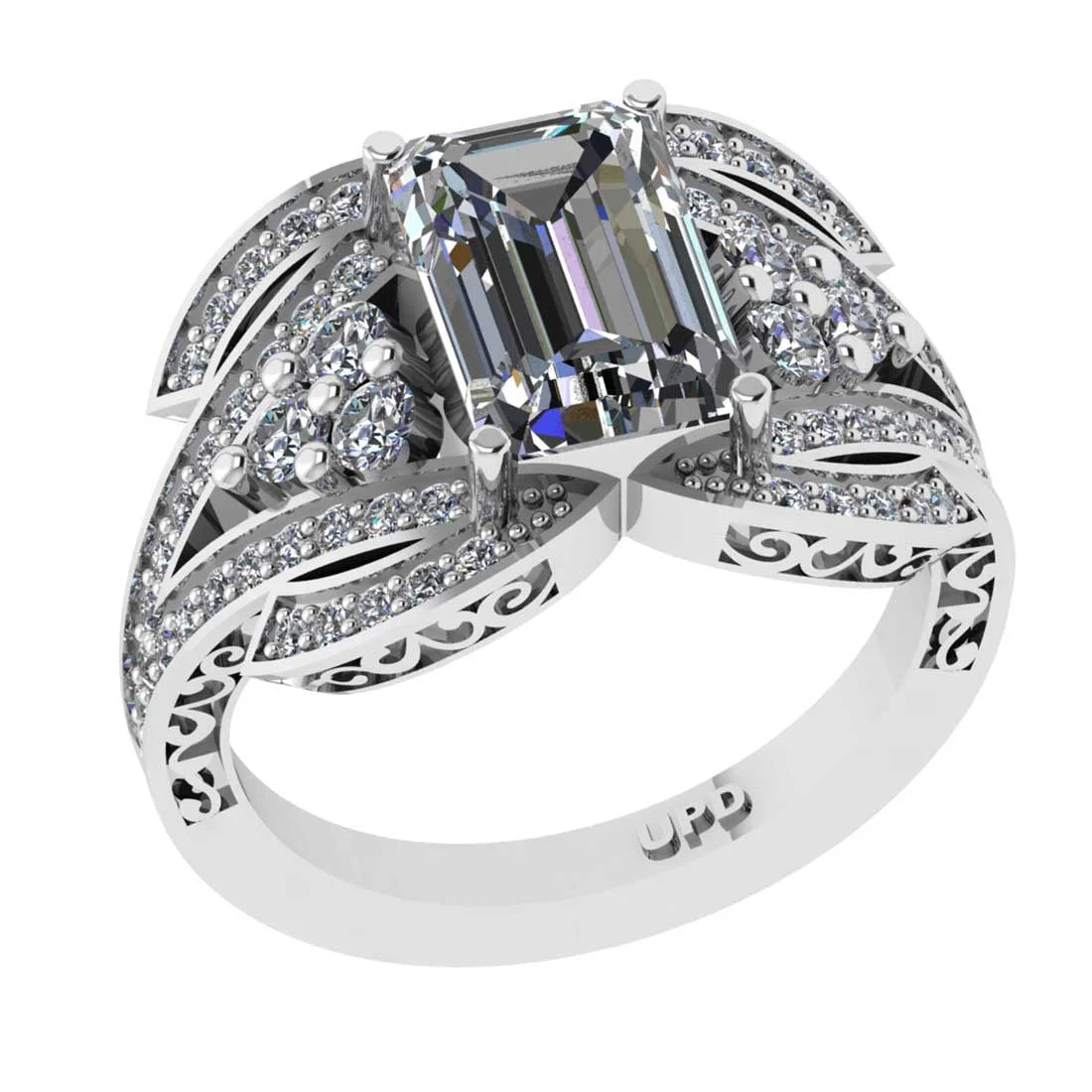 2.76 Ctw VS/SI1 Diamond 14K White Gold Engagement Ring