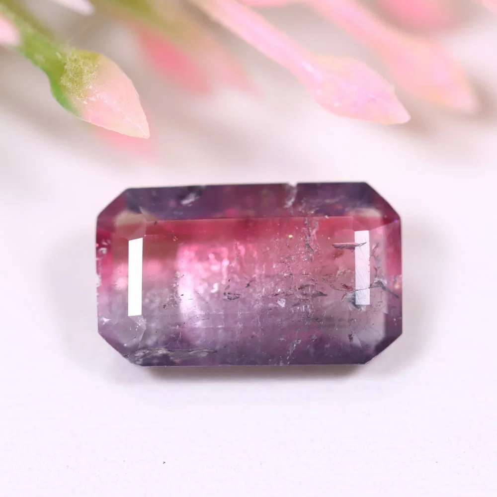 2.79cts Natural Watermelon Tourmaline - Bi-Colour Faceted Cut , 199E
