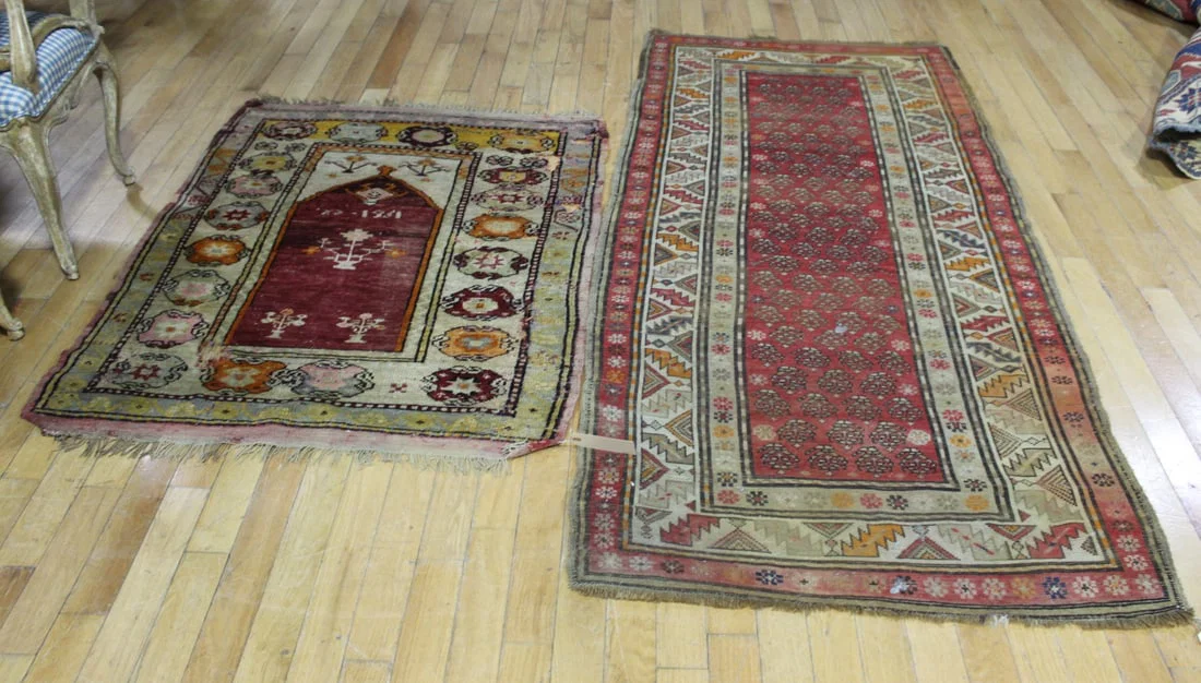 2 Antique & Finely Hand Knotted Carpets .