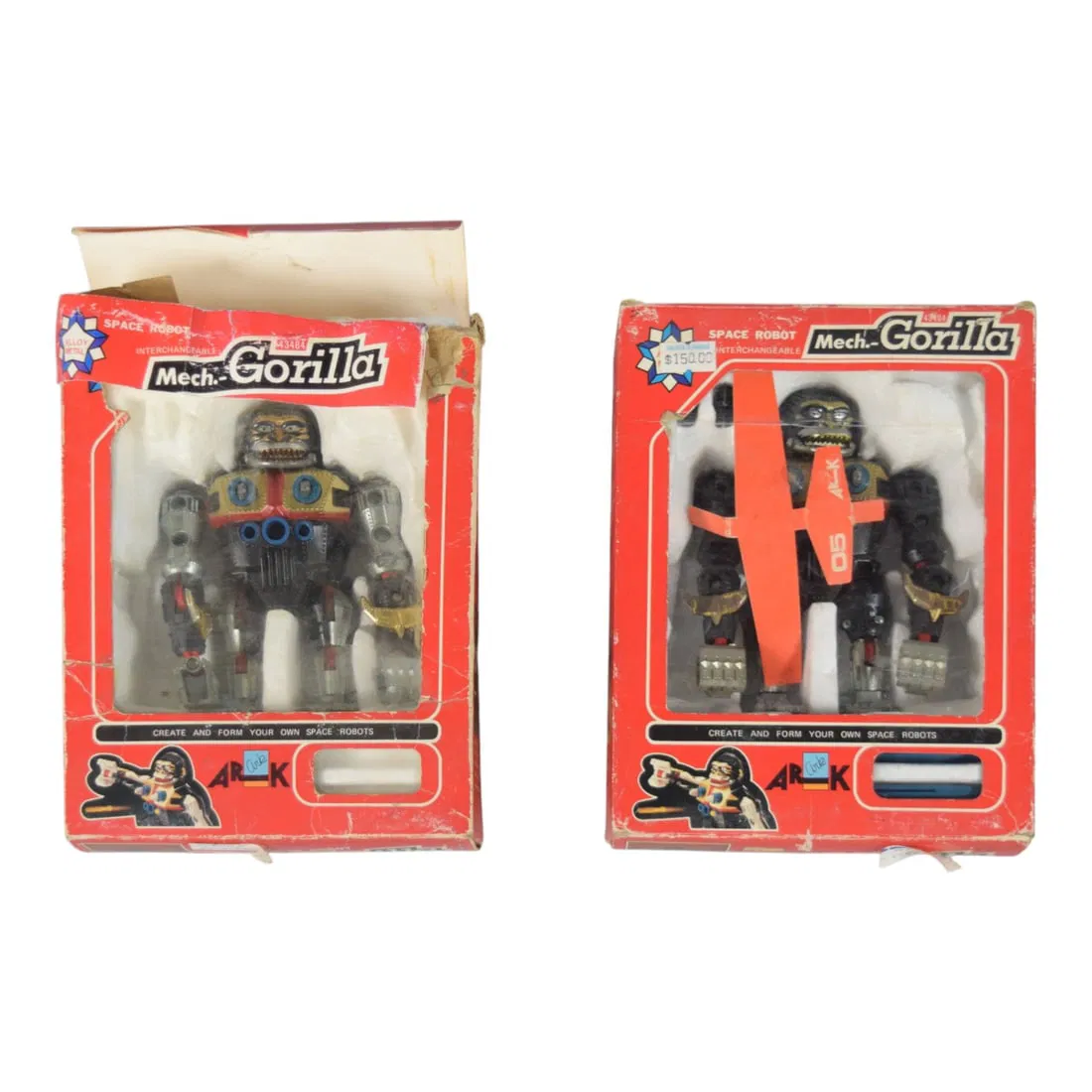 2 ARK Co., Ltd. Arkon Space Robot Mech.-Gorilla Die-Cast Figures, Stock No. 43484, Circa 1980