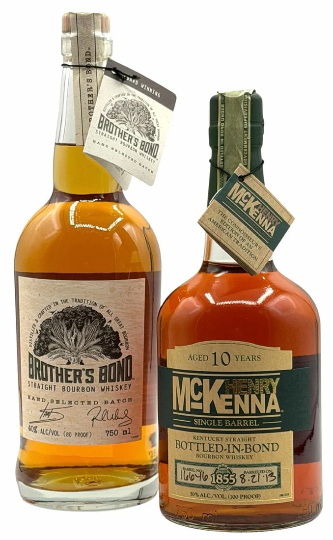 (2) Brother's Bond Bourbon 80 Proof 750ML & 2013 Henry McKenna 10 Years Bottled-In-Bond Bourbon 100