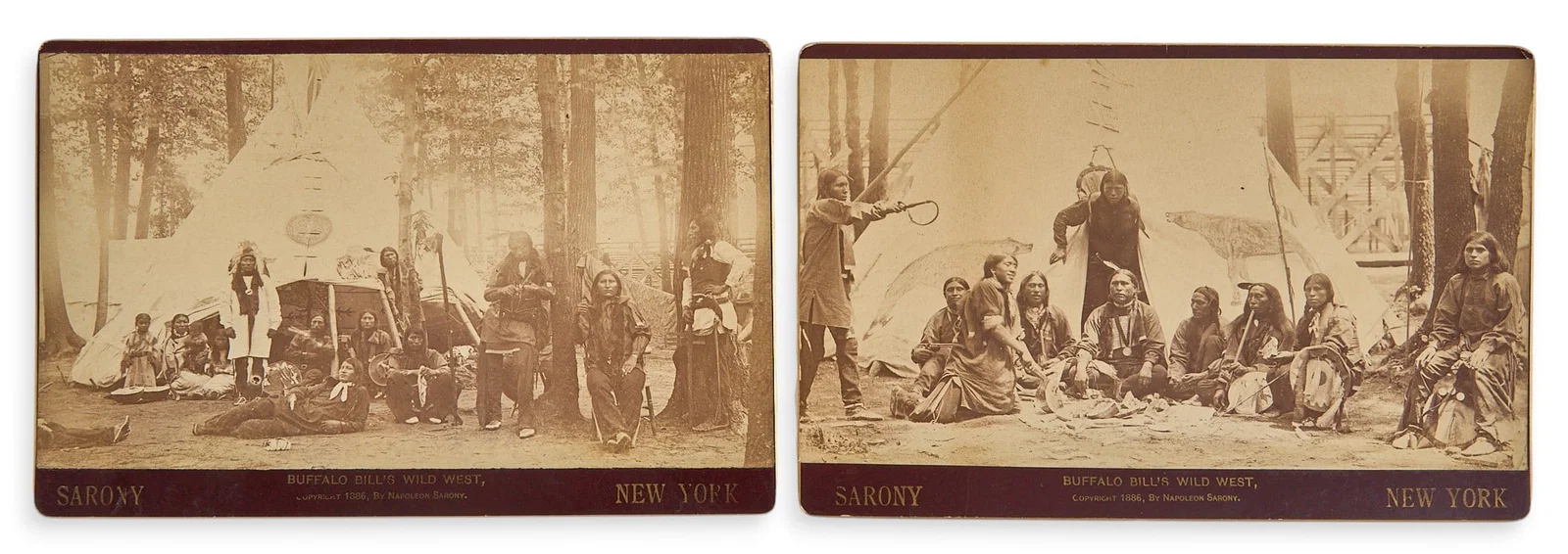 (2) Cabinet Cards: Buffalo Bill's Wild West Show Tribe