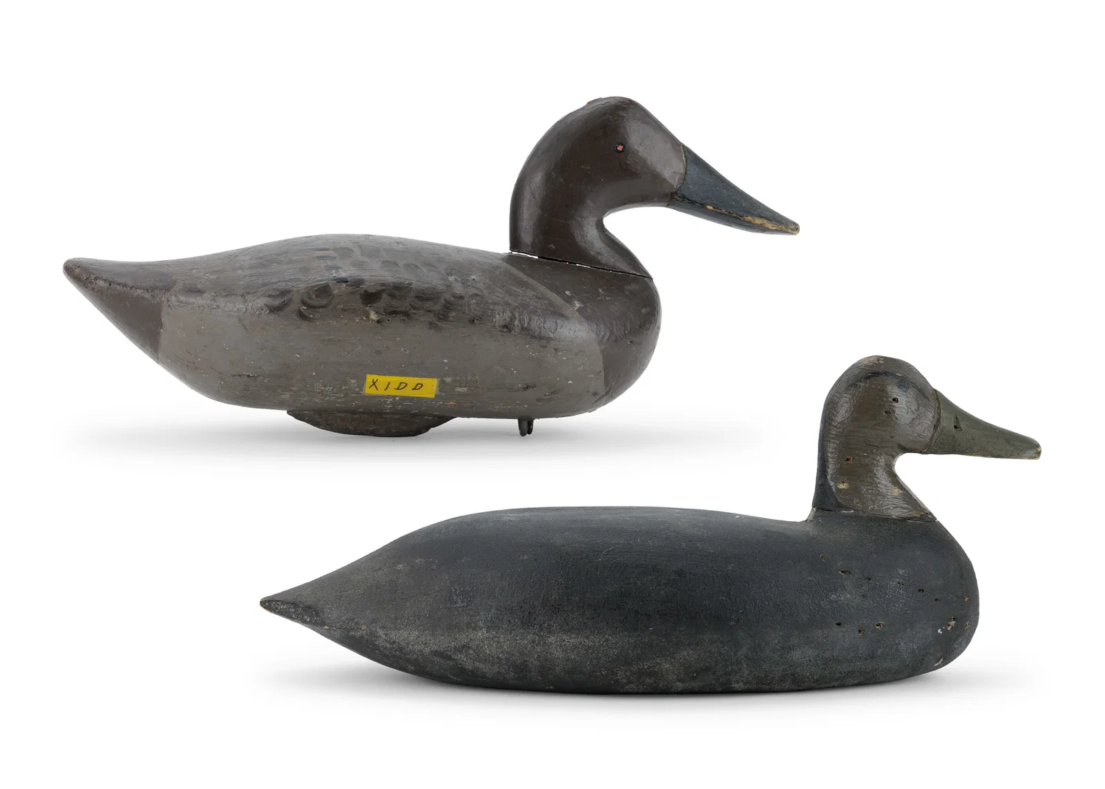 2 Decoys, Canvasback Hen & Black Duck