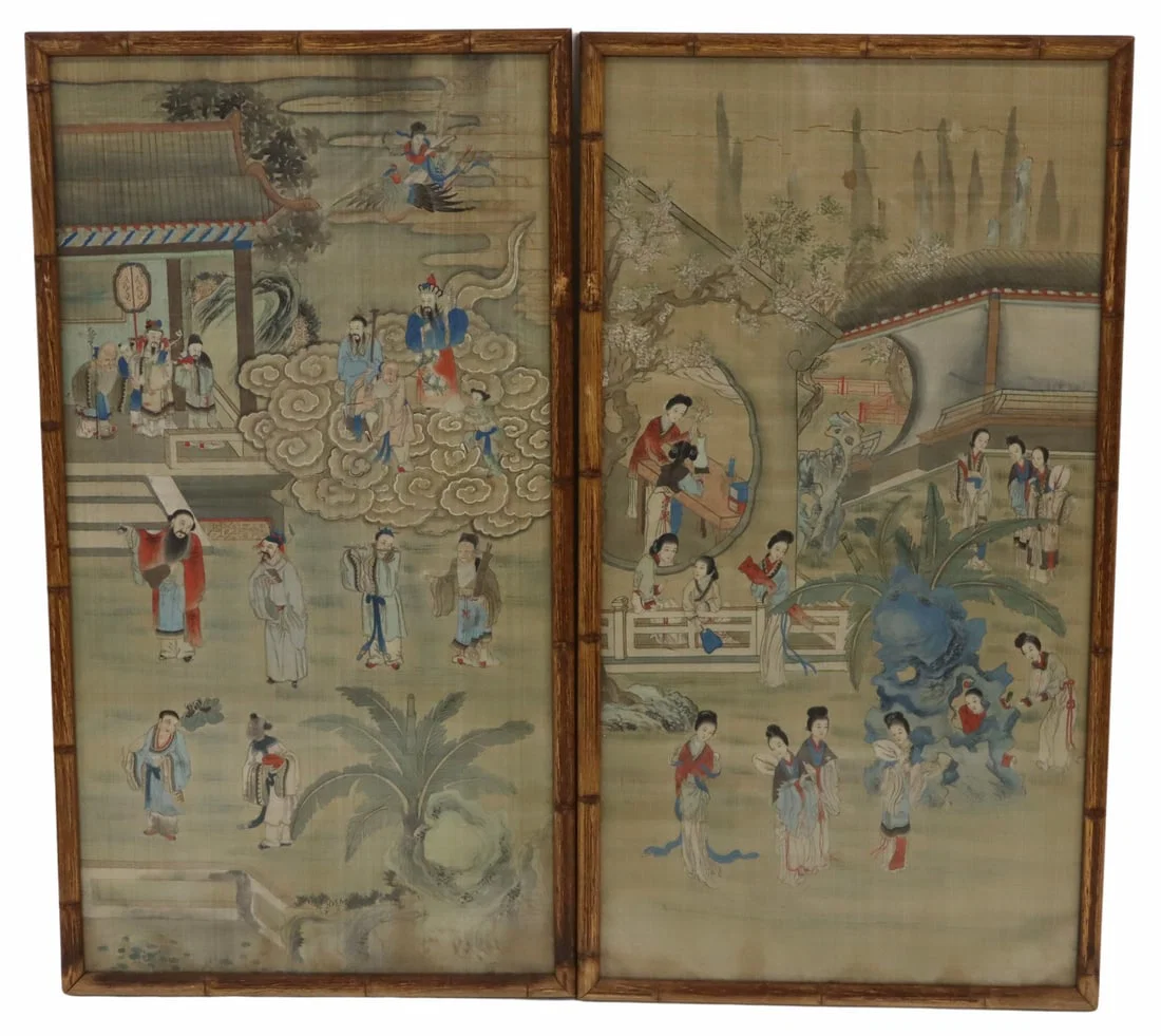(2) Ex-Doyle 19th C Chinese Paintings on Silk.