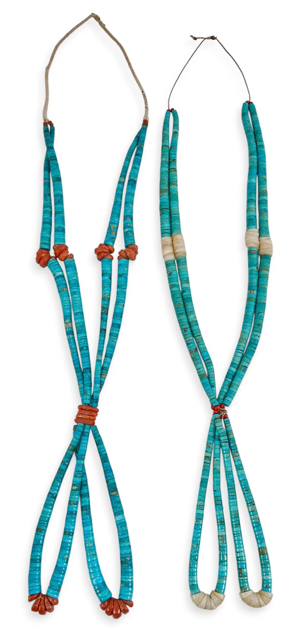 (2) Santo Domingo Heishi Beaded Necklaces
