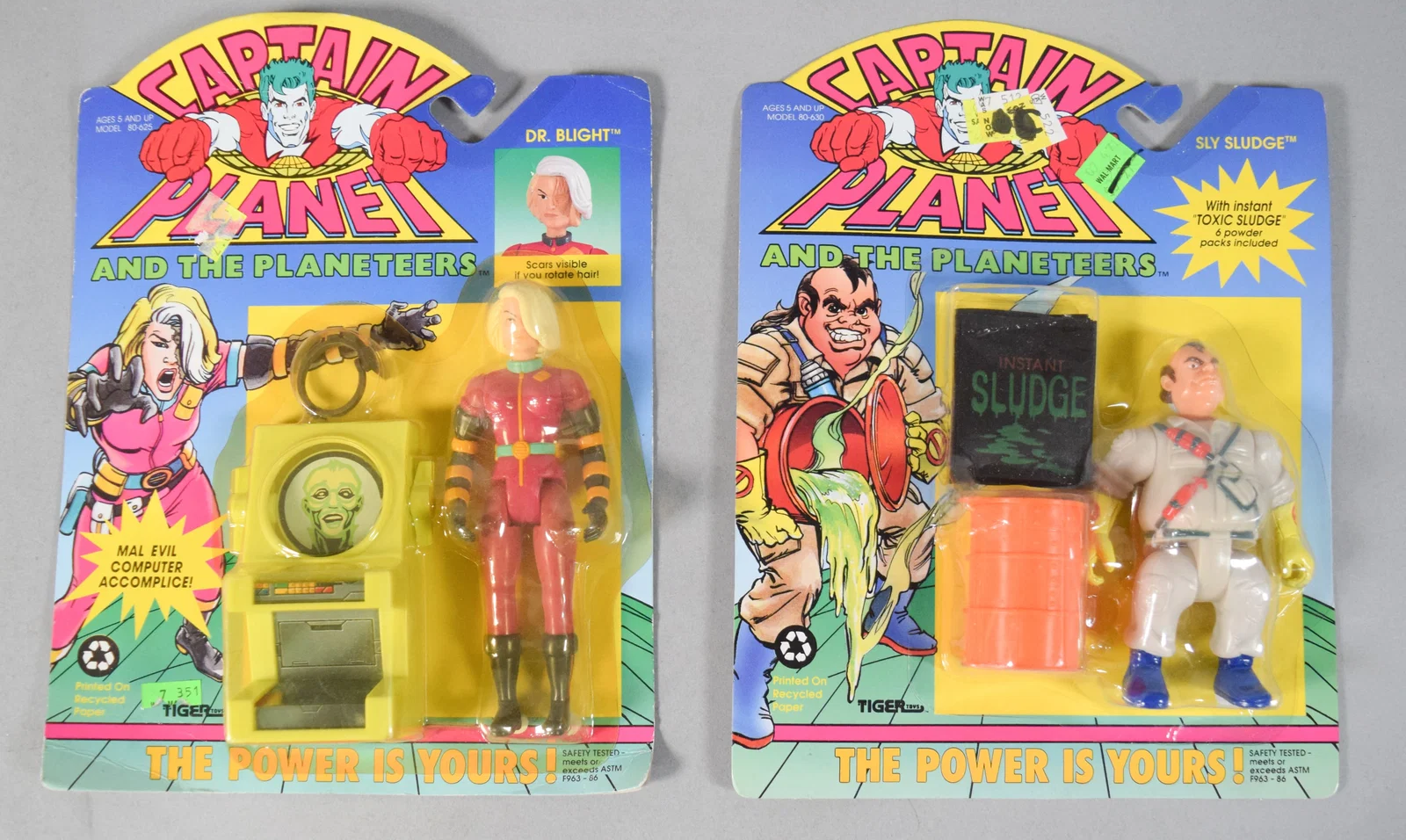2 Vintage Captain Planet Action Figures 1991