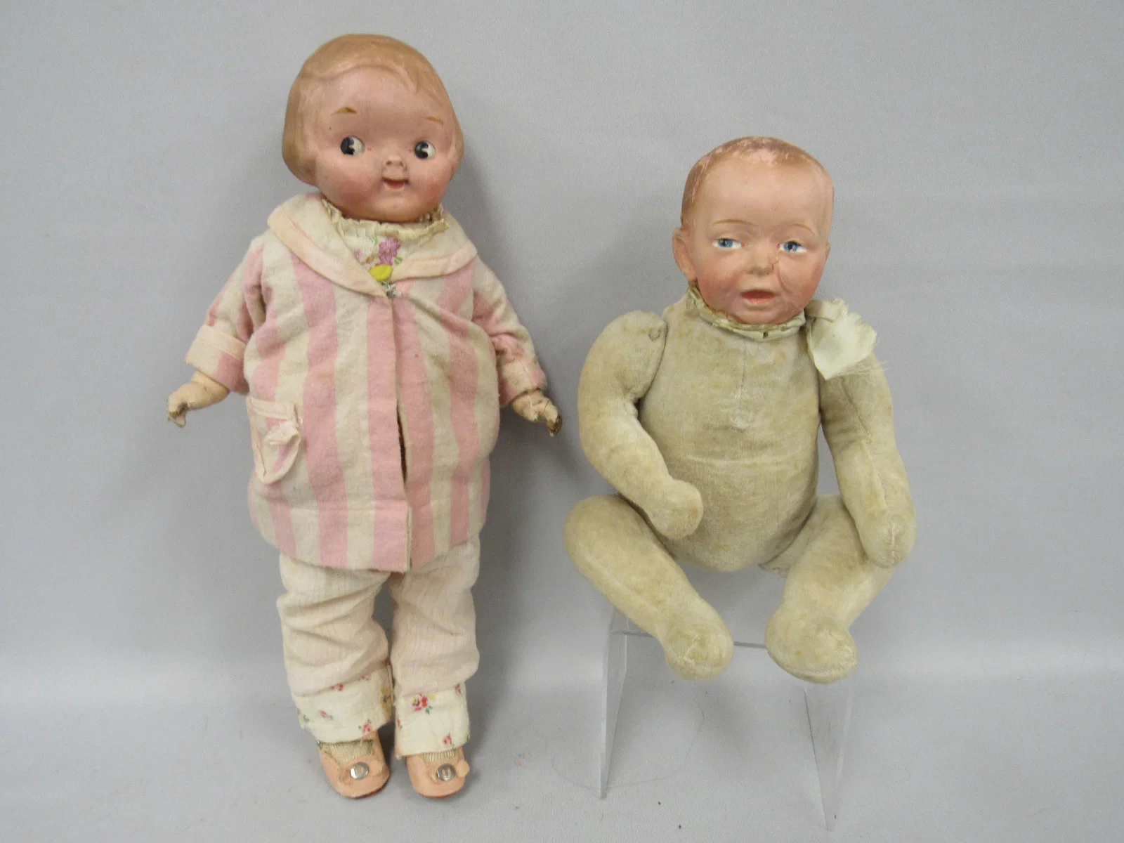(2) VINTAGE & COLLECTIBLE COMPO HEAD DOLLS: