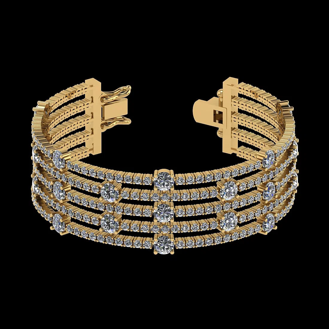 20.06 Ctw VS/SI1 Diamond Style 14K Yellow Gold Bracelet (ALL DIAMOND ARE LA