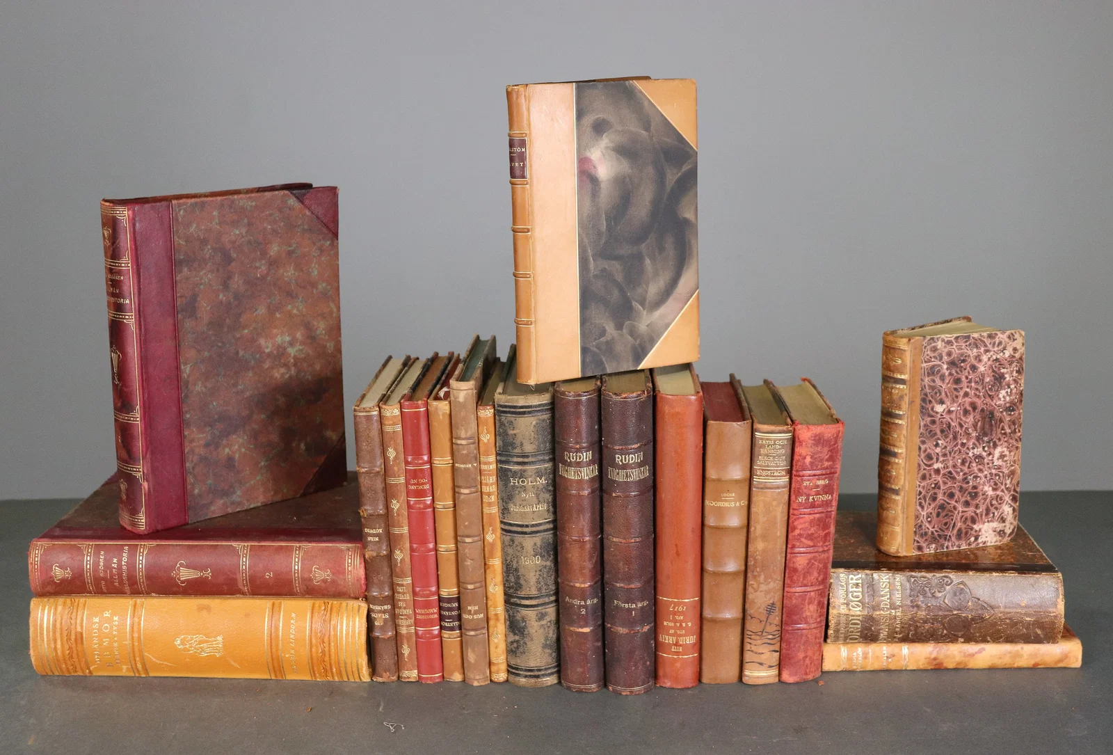 20 Assorted Leather Bound Books #1