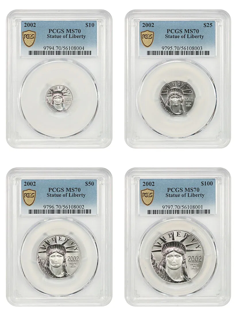 2002 Platinum Liberty Coin Set PCGS MS70 Uncirculated