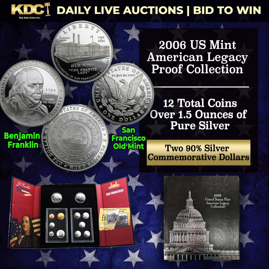 2006 U.S. Mint American Legacy Collection Set 12 Coins Over 1.5 Oz Of Silver