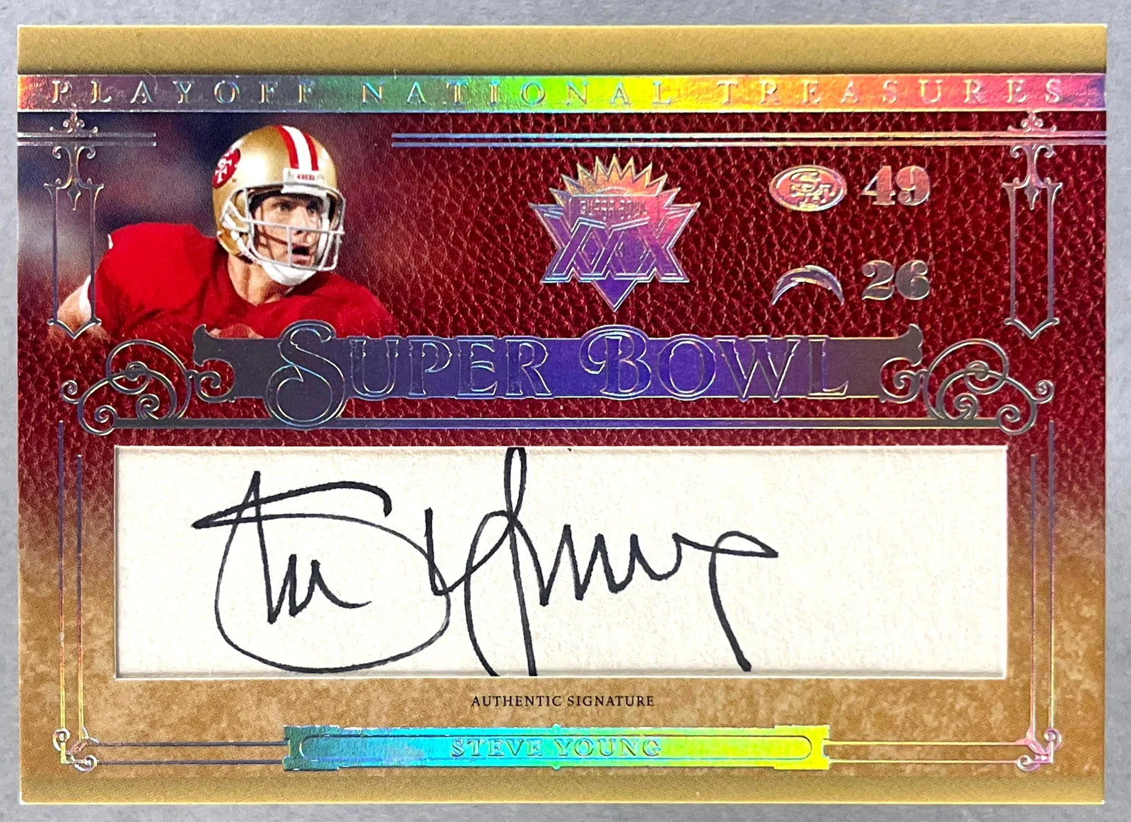 2007 National Treasures Super Bowl XXIX Auto Steve Young 47/50