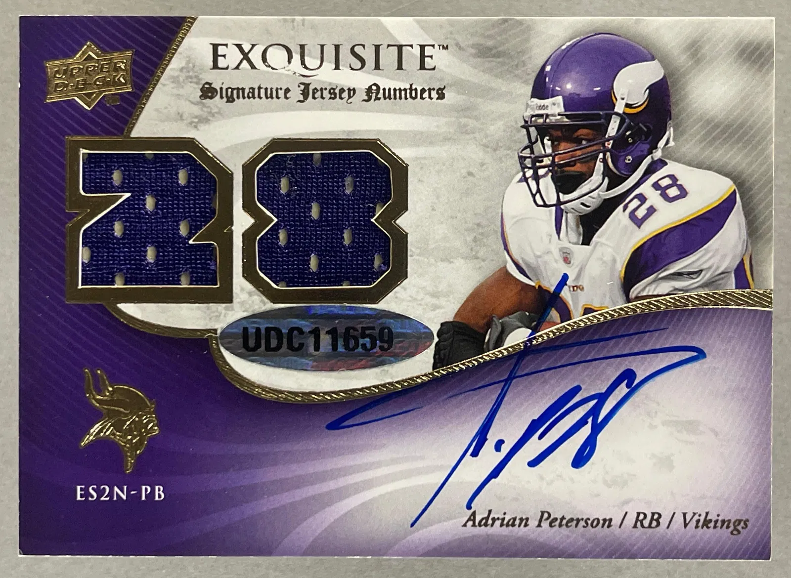 2008 Exquisite Signature Jersey Number Dual Adrian Peterson/ John David Booty