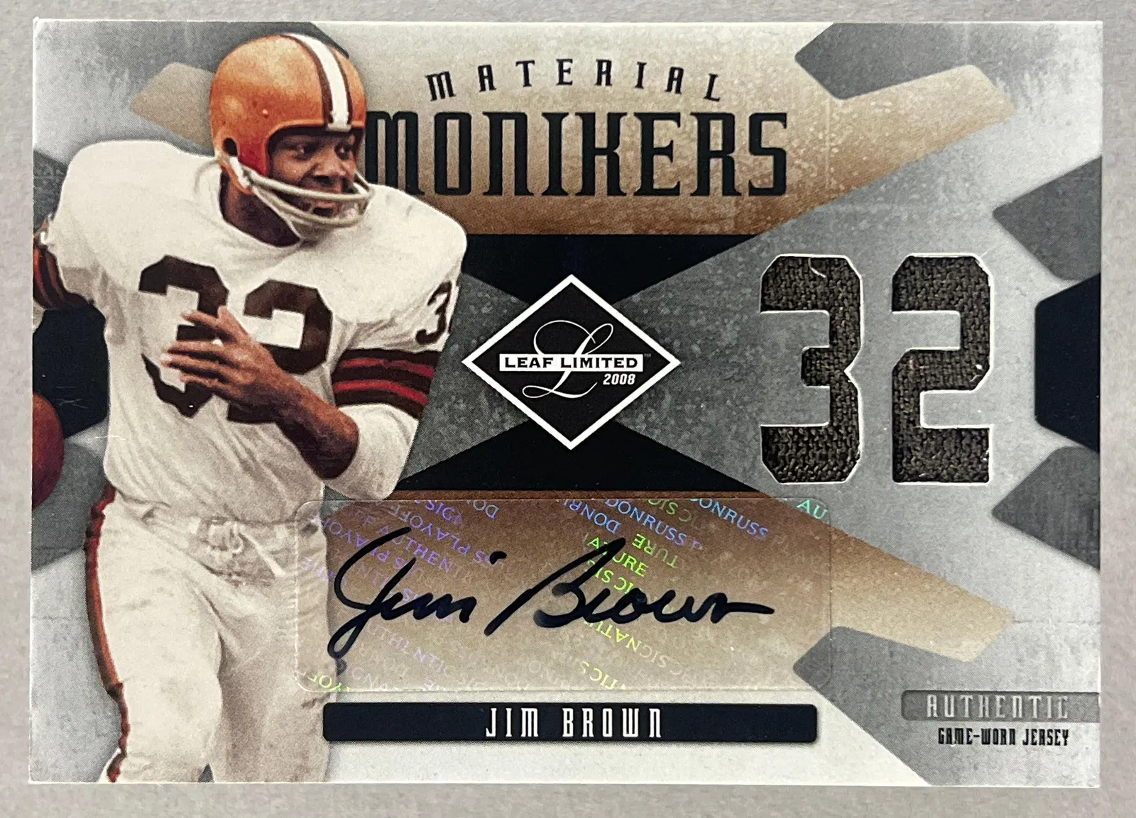 2008 Leaf Limited Materials Monikers Auto Jersey Jim Brown 27/50