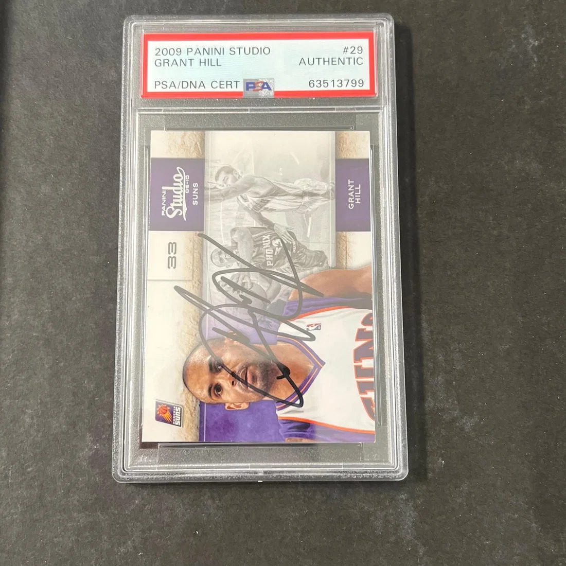 2009-10 Panini Studio #29 Grant Hill Signed Card PSA Slabbed Suns