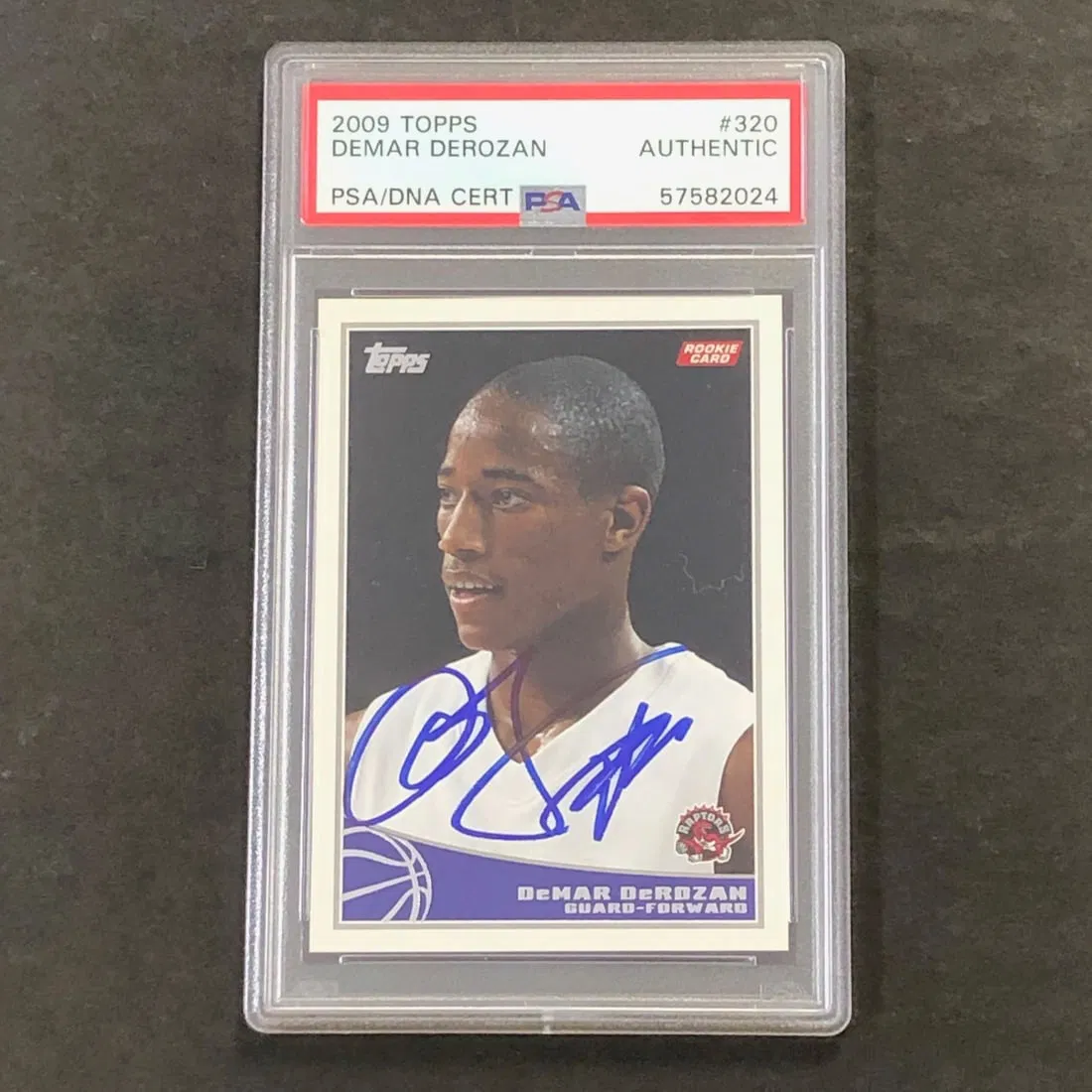 2009-10 Topps #320 DeMar DeRozan Signed Card PSA Authenticated Raptors