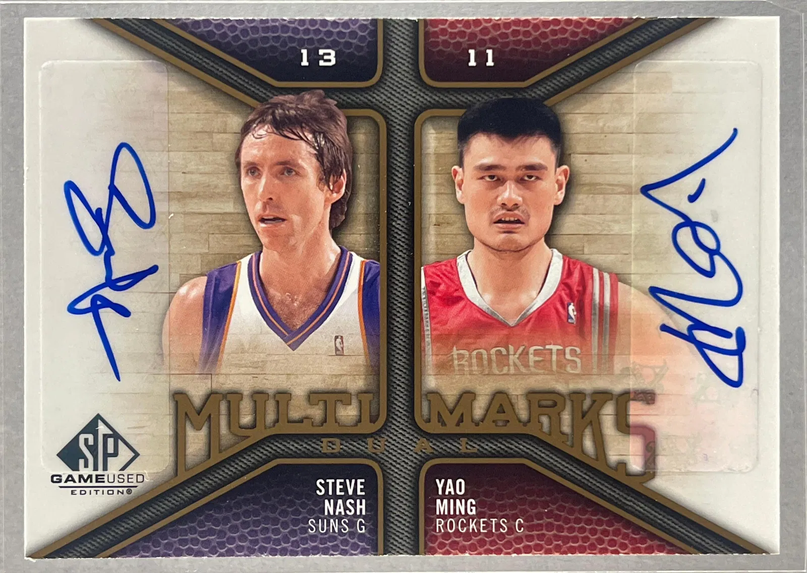 2009 SP Game Used Multi-Marks Dual Auto Steve Nash and Yao Ming