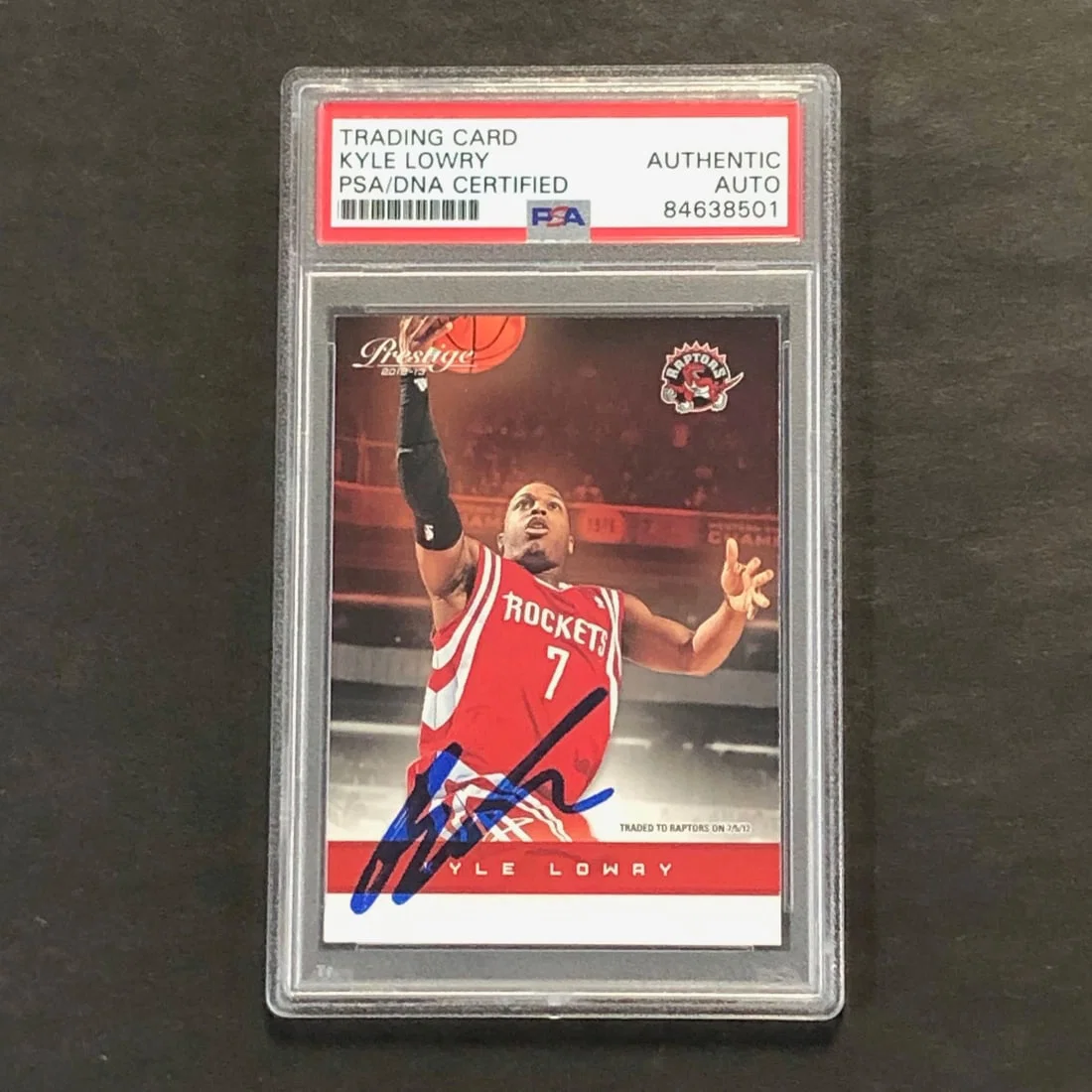 2012-13 Panini Prestige #94 Kyle Lowry Signed Card PSA/DNA Raptors