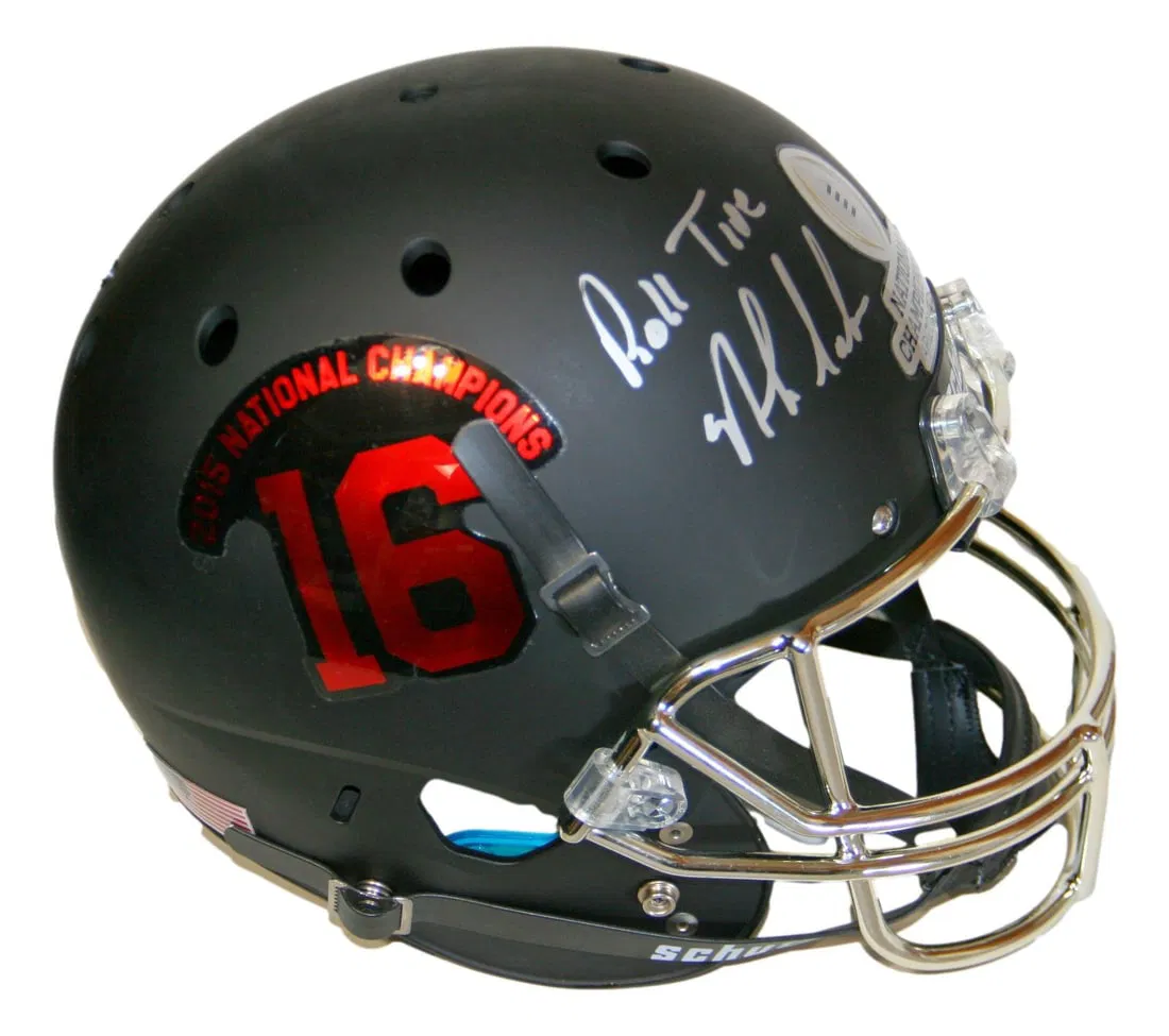 2015 Alabama Crimson Tide Helmet Autographed by Nick Saban with JSA COA