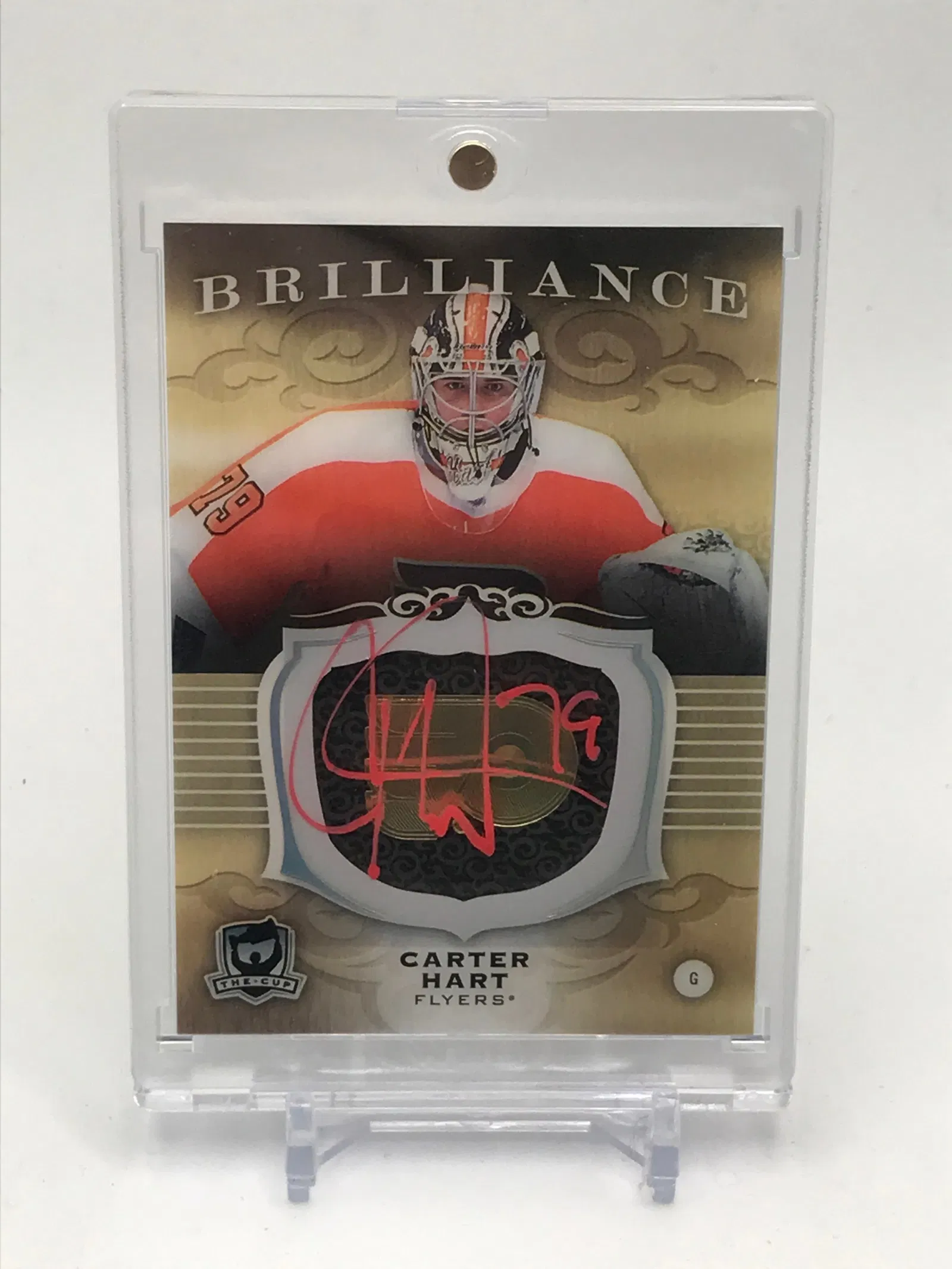 2018-19 UPPER DECK THE CUP CARTER HART SIGNED SHIELD