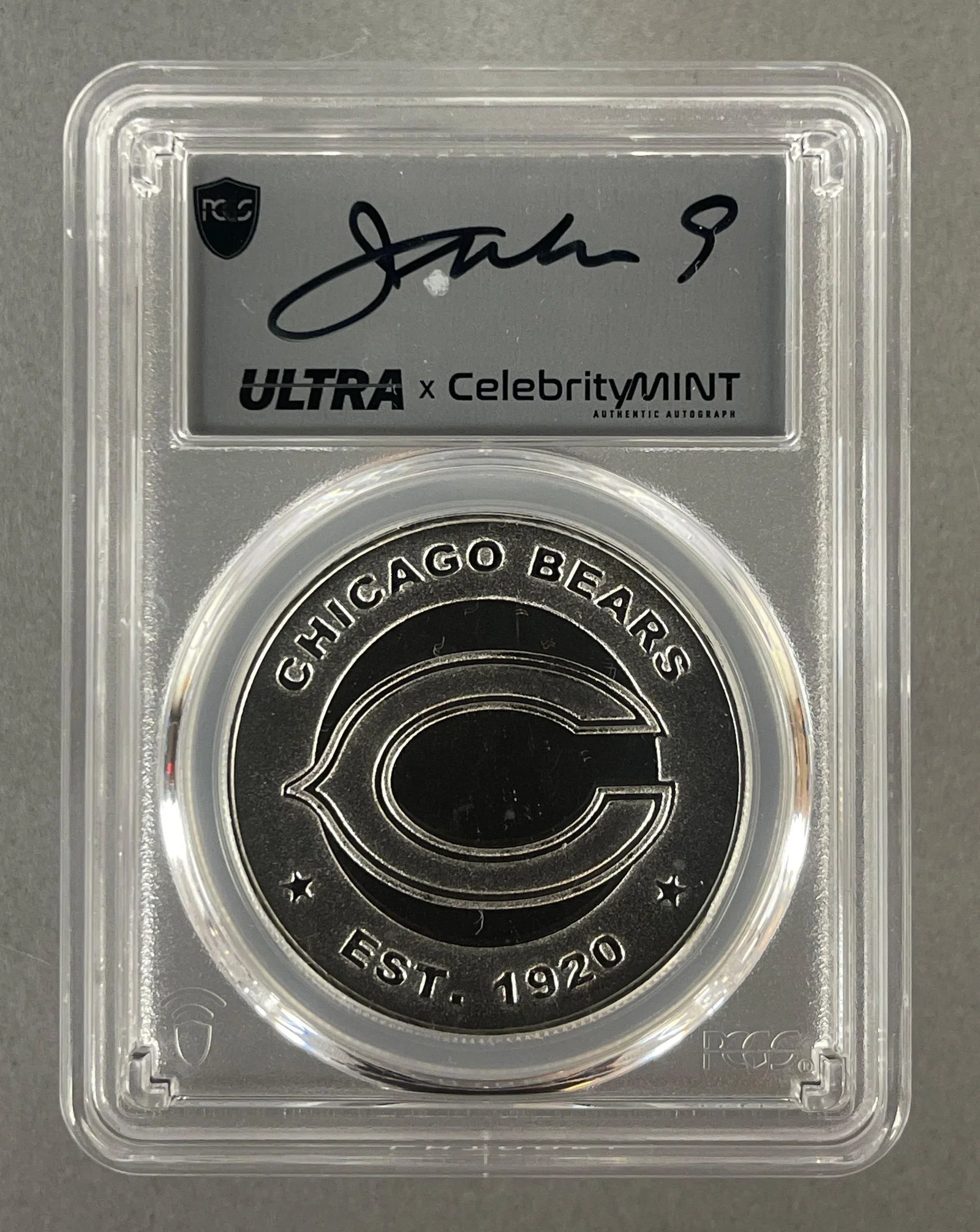 2025 PCGS Chicago Bears Jim McMahon Auto 1 oz .999 Silver Round GEM PL