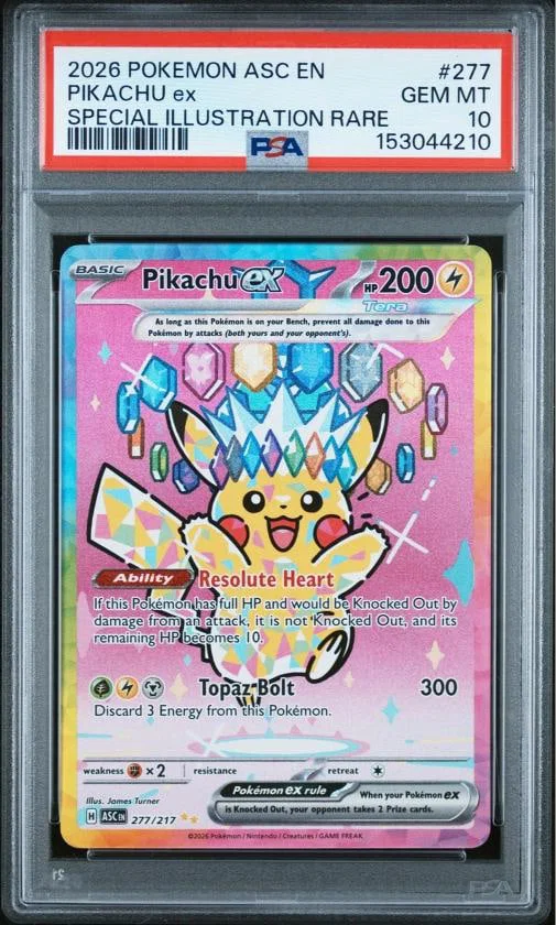 2026 POKEMON ASC EN-ASCENDED HEROES SPECIAL ILLUSTRATION RARE PIKACHU EX PSA 10