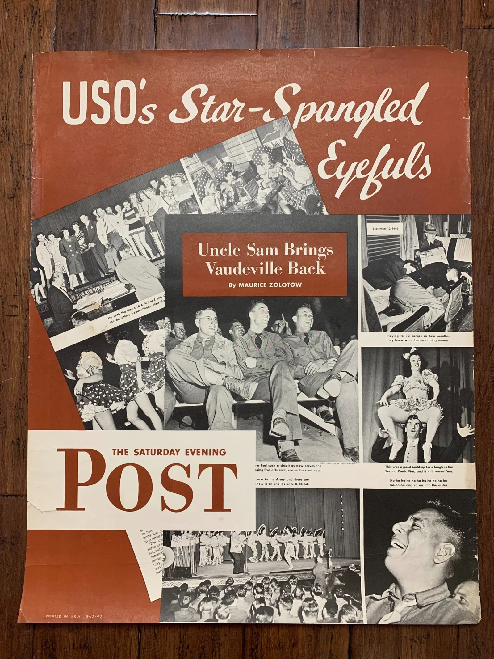 22x28 1942 Newstand Poster Saturday Evening Post - Art By Maurice Zolotow star Spangled Eyefuls