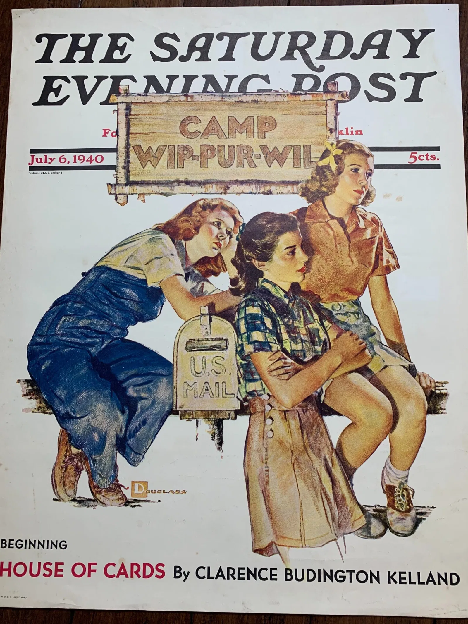 22x28 1942 Newstand Poster Saturday Evening Post - Art By Rudy Arnold soldier Looking Through
